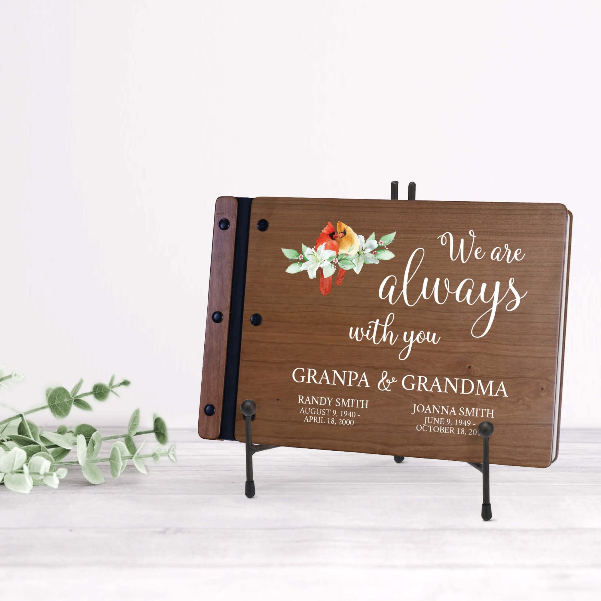 Personalized Funeral Wooden Guestbook for Memorial Service - We Are Always With You - LifeSong Milestones