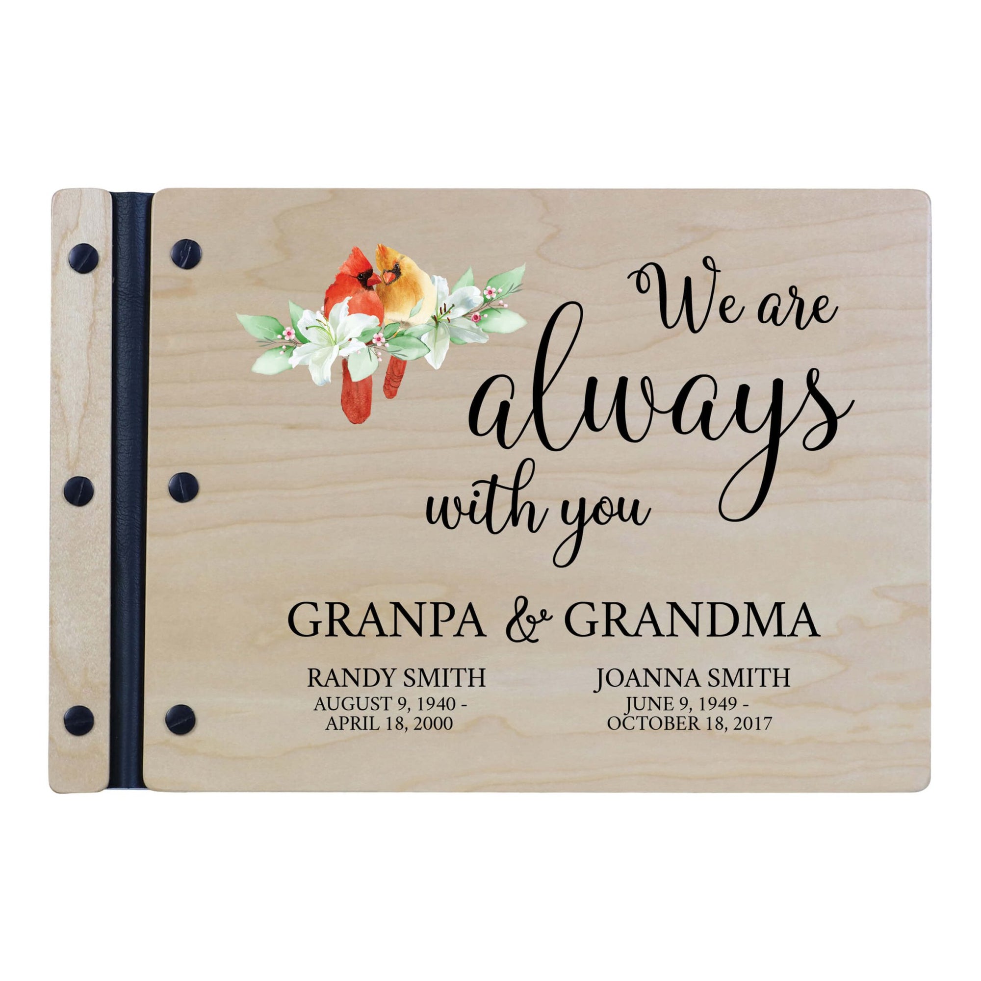 Personalized Funeral Wooden Guestbook for Memorial Service - We Are Always With You - LifeSong Milestones