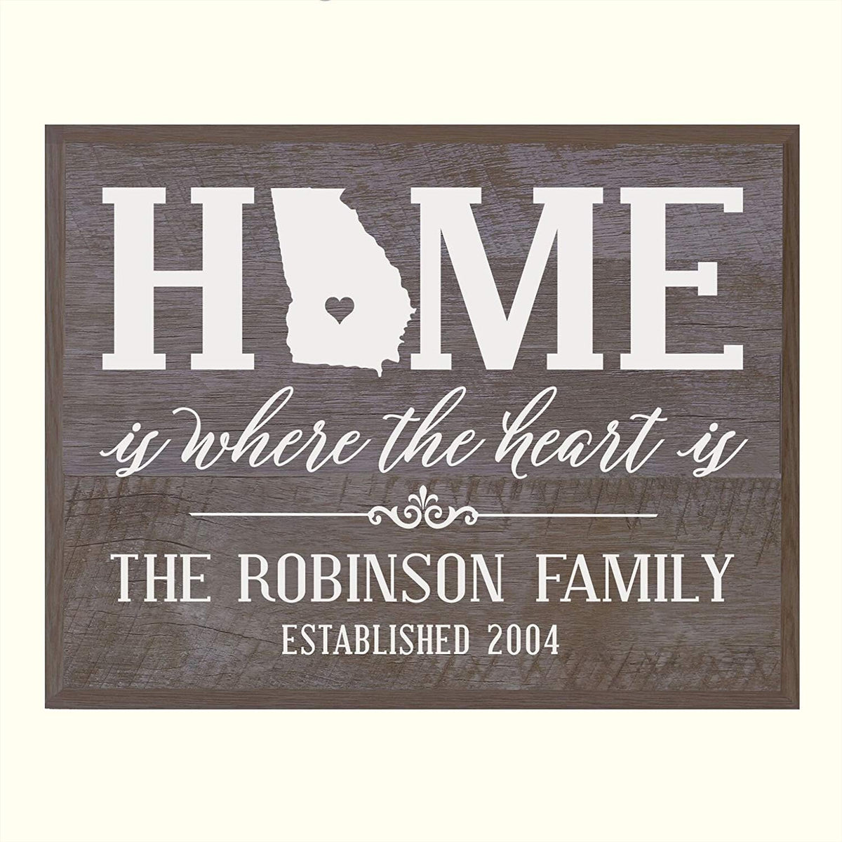 Personalized Georgia State Home is Where the heart is Sign - LifeSong Milestones