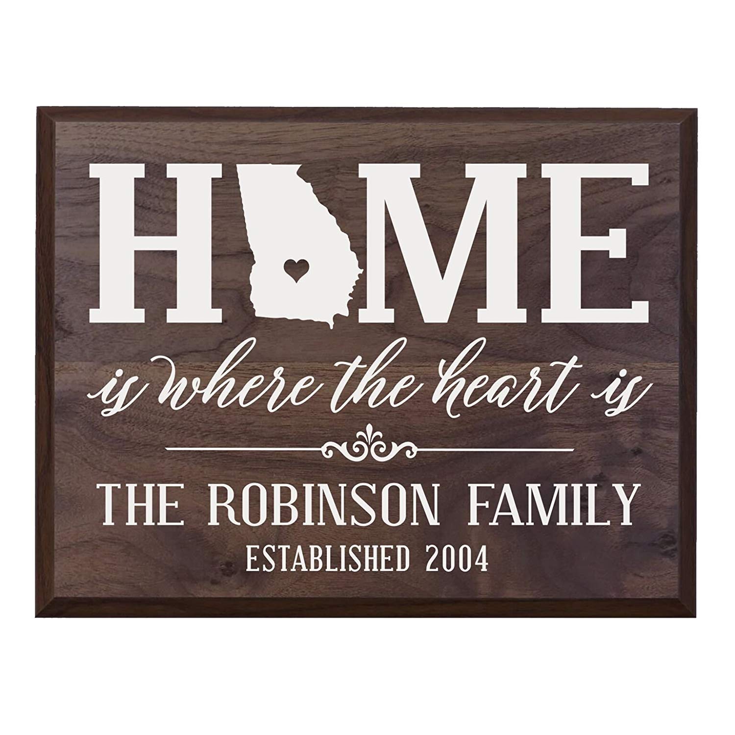 Personalized Georgia State Home is Where the heart is Sign - LifeSong Milestones
