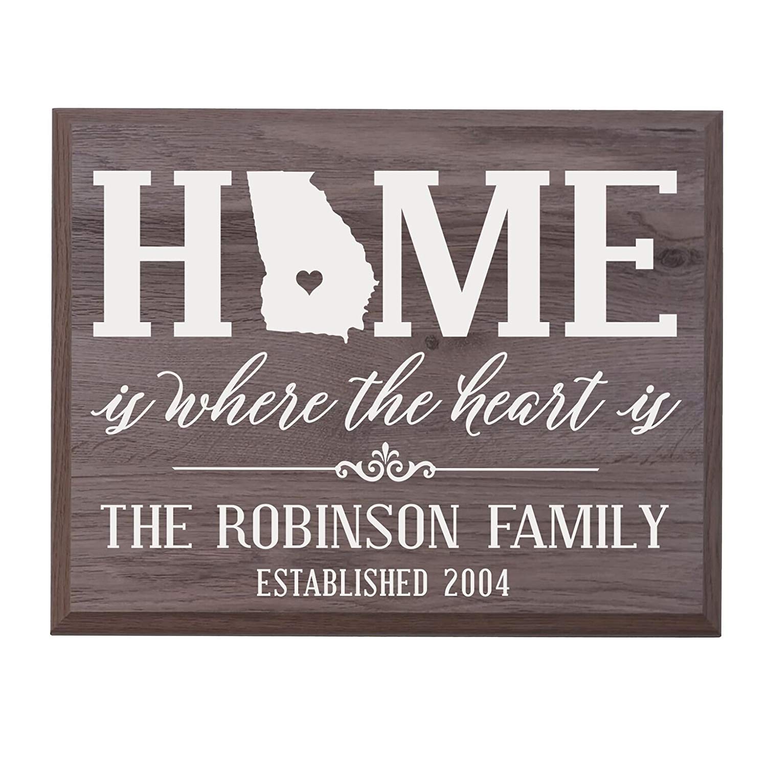 Personalized Georgia State Home is Where the heart is Sign - LifeSong Milestones