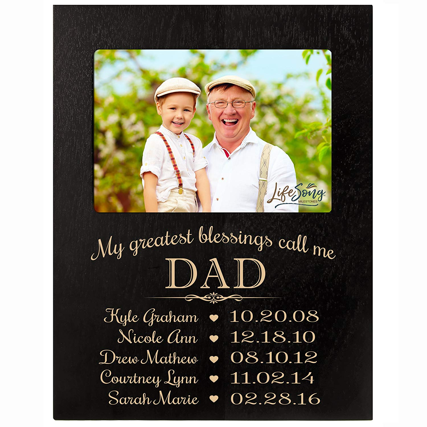 Personalized Gift For Dad Picture Frame - My Greatest Blessings - LifeSong Milestones