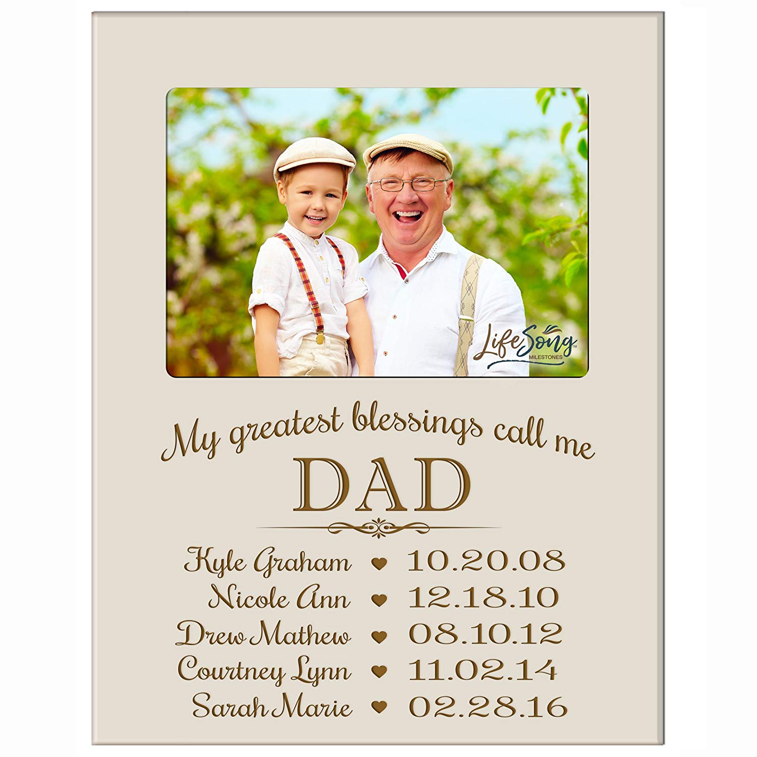Personalized Gift For Dad Picture Frame - My Greatest Blessings - LifeSong Milestones