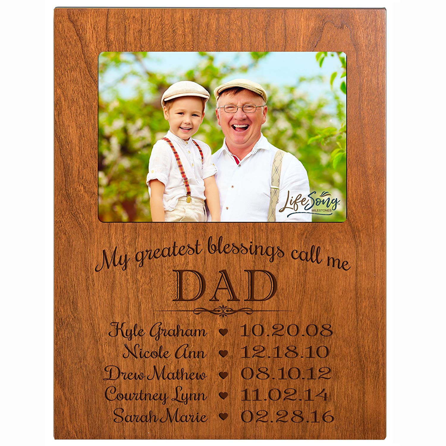 Personalized Gift For Dad Picture Frame - My Greatest Blessings - LifeSong Milestones