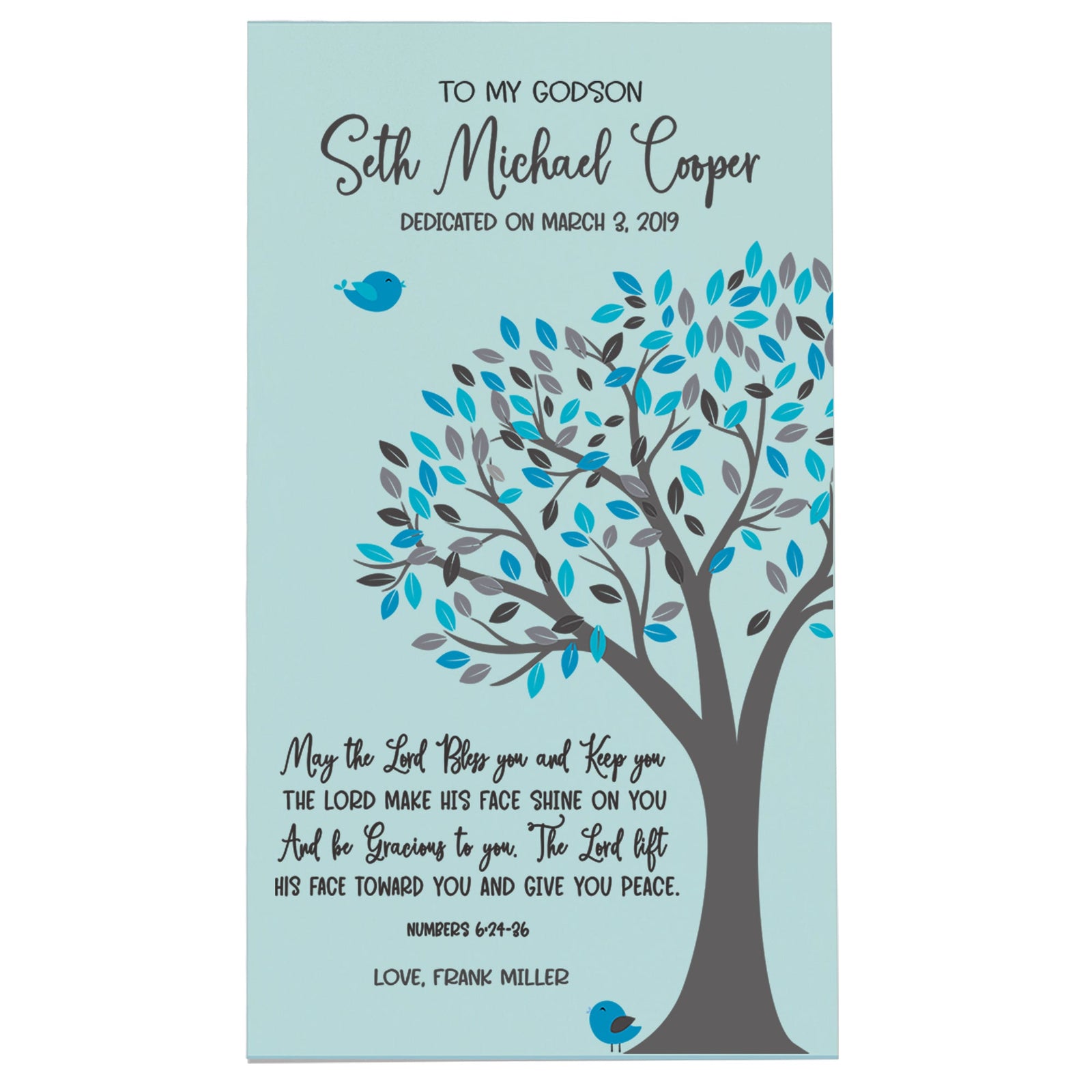 Lifesong Milestones Baptismal Wooden Wall Plaque Home Decor Gift for Boys