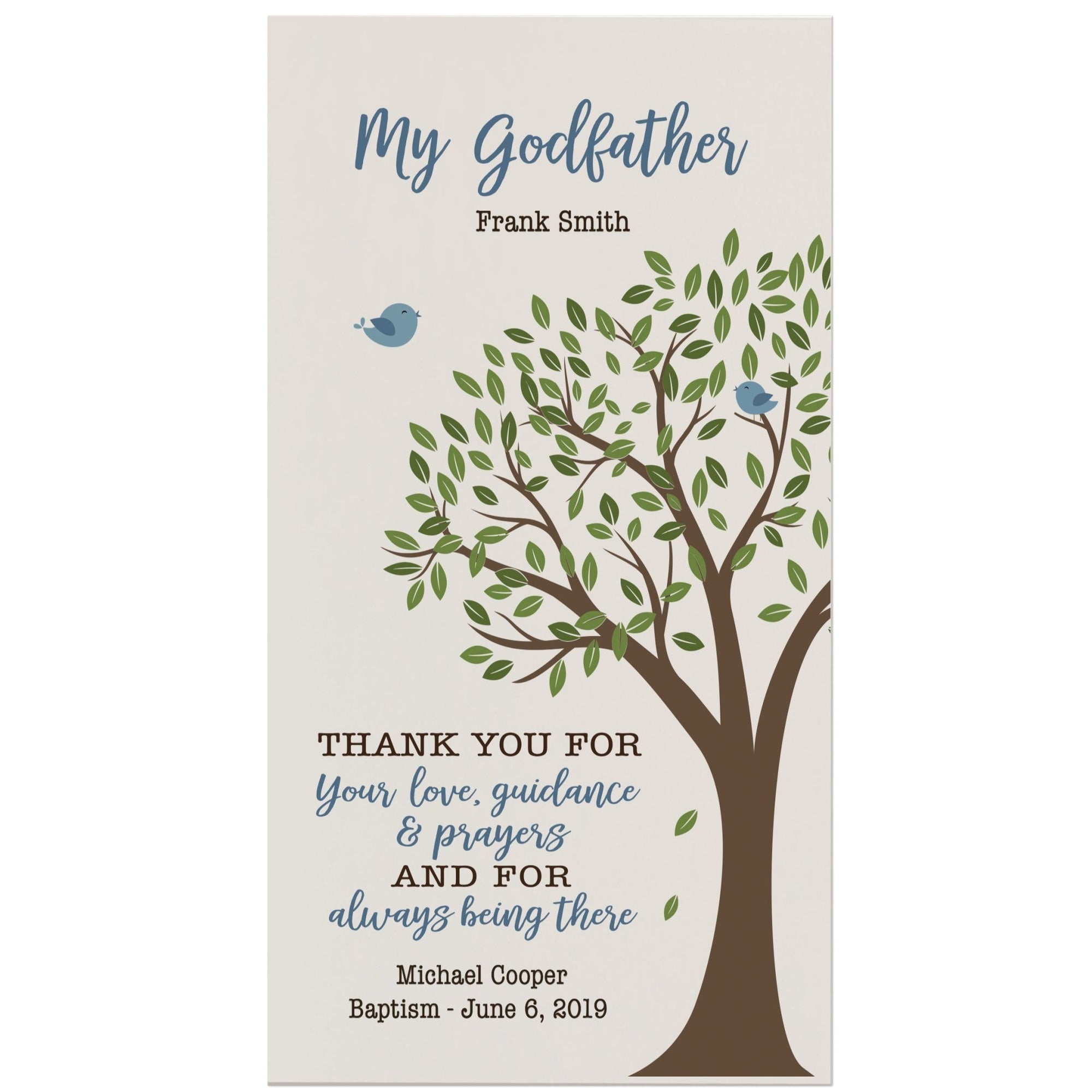 Personalized Gift for Godparent Wall Sign - Thank You - LifeSong Milestones