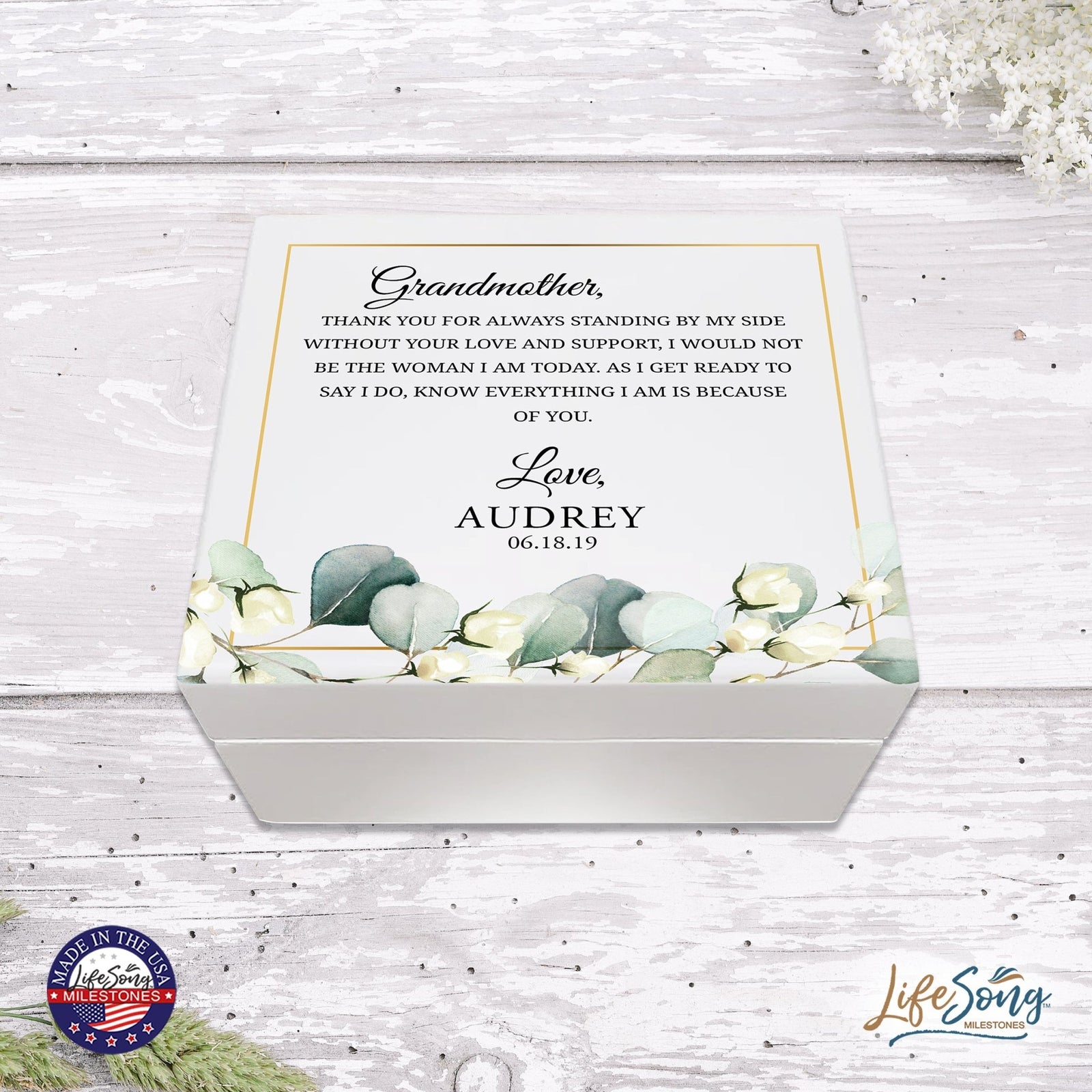 Personalized Gift For Grandmother’s White Keepsake Box - LifeSong Milestones