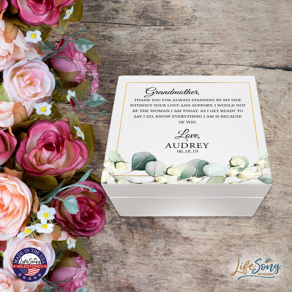 Personalized Gift For Grandmother’s White Keepsake Box - LifeSong Milestones