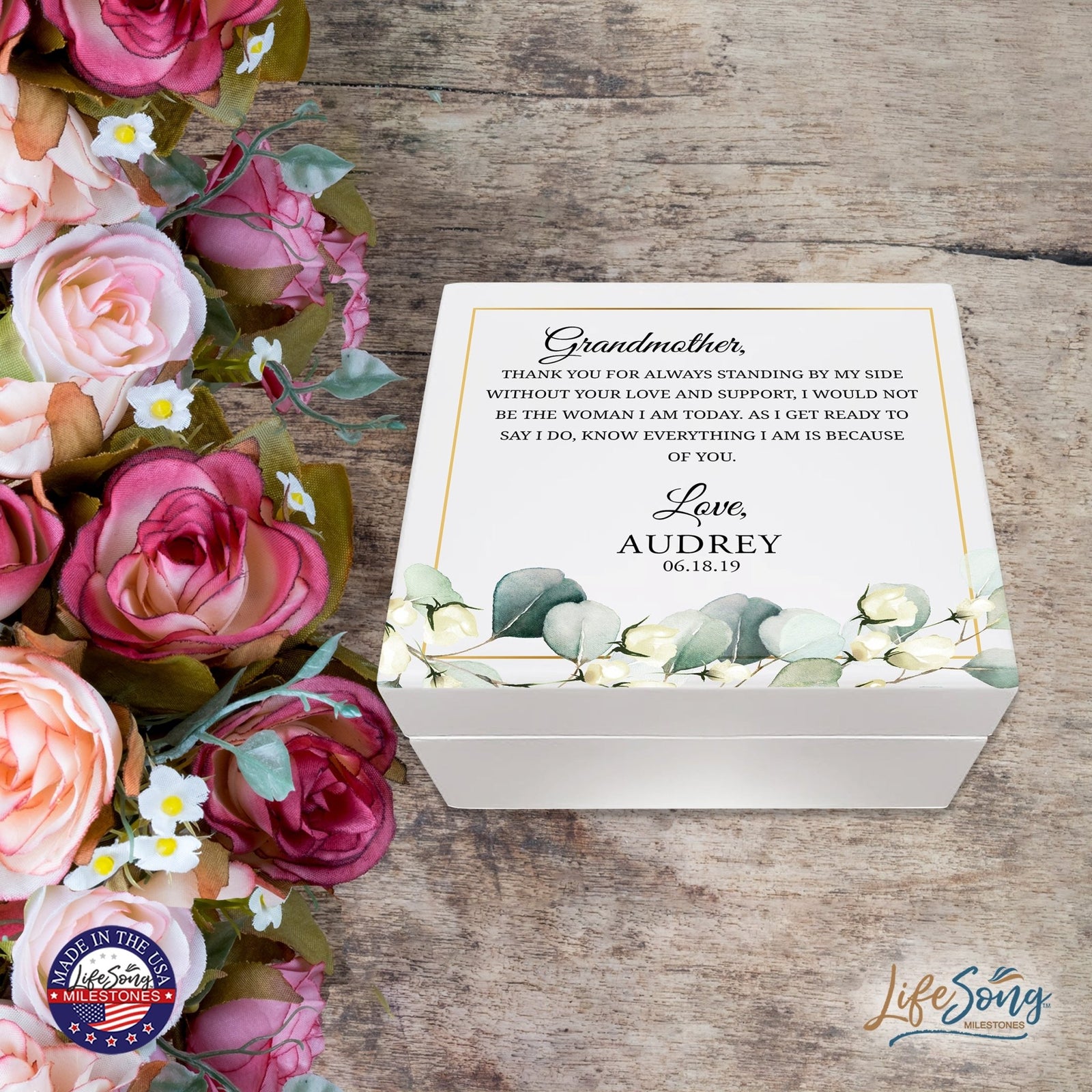 Personalized Gift For Grandmother’s White Keepsake Box - LifeSong Milestones