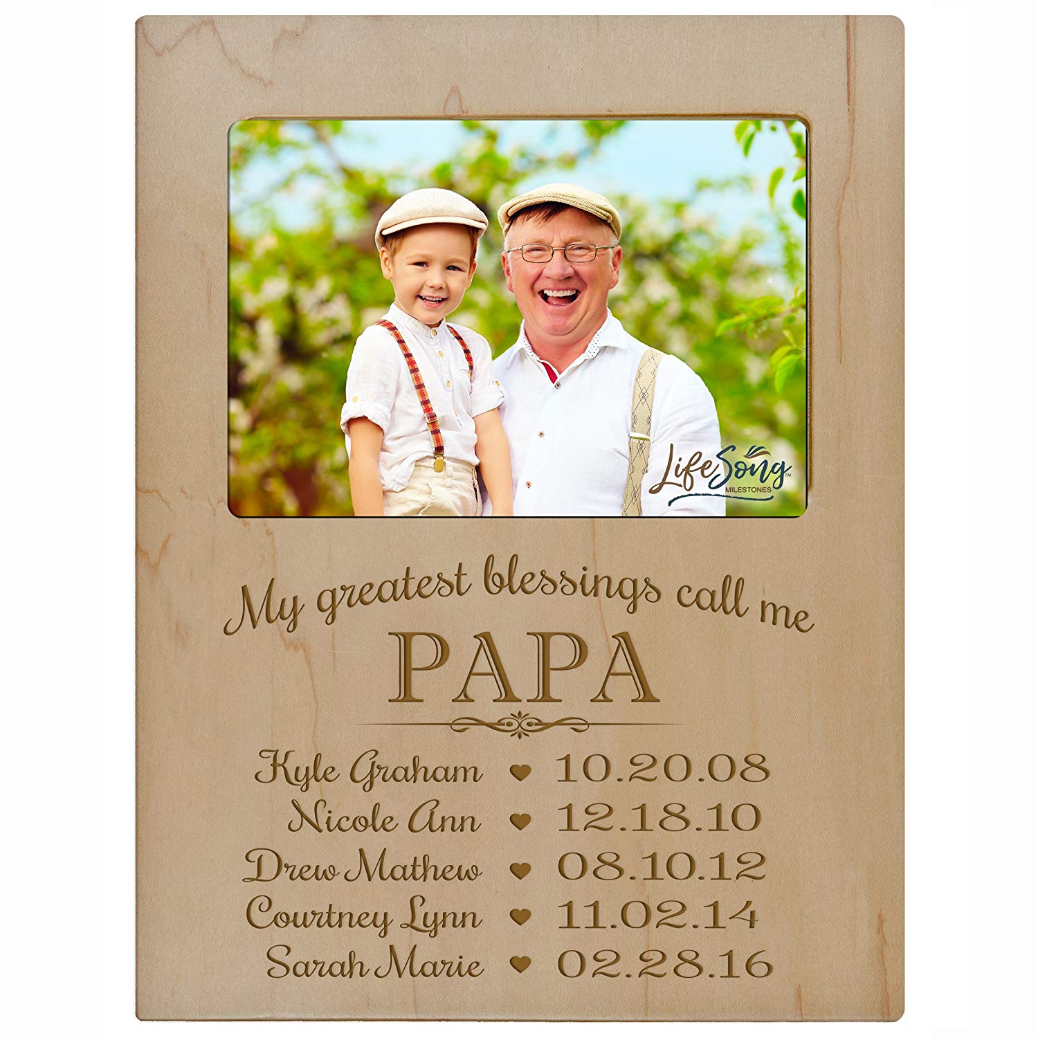 Personalized Gift for Papa Picture Frame - Papa - LifeSong Milestones