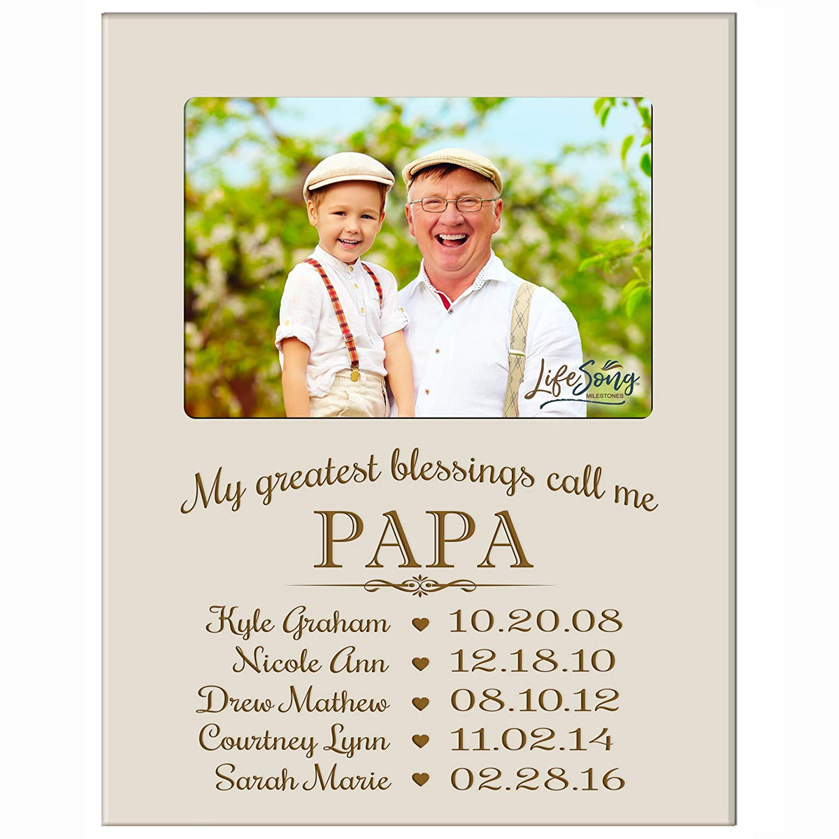 Personalized Gift for Papa Picture Frame - Papa - LifeSong Milestones