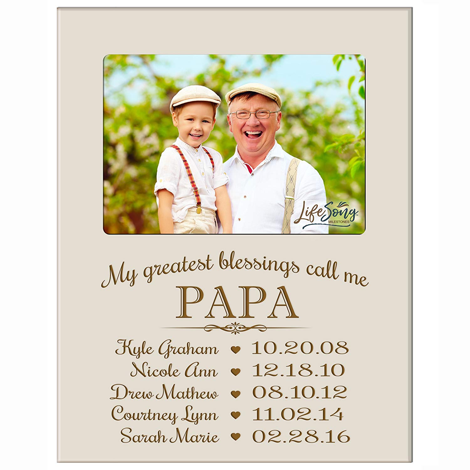 Personalized Gift for Papa Picture Frame - Papa - LifeSong Milestones