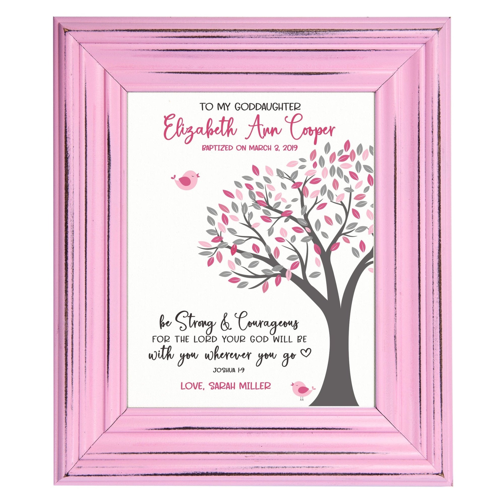 Personalized Godchild Framed Wall Signs - Be Strong - LifeSong Milestones
