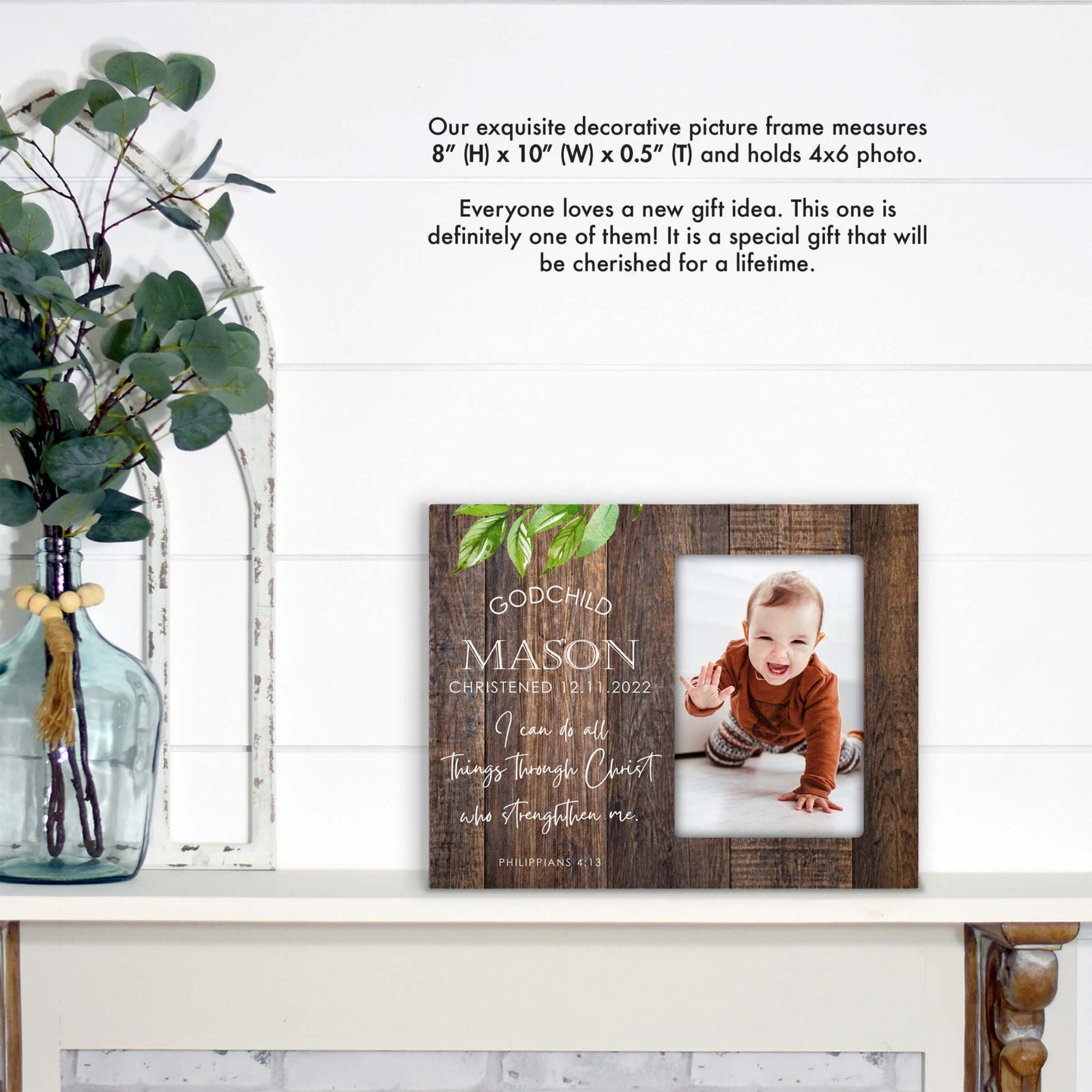 Personalized Godchild Wooden Picture Frame - LifeSong Milestones