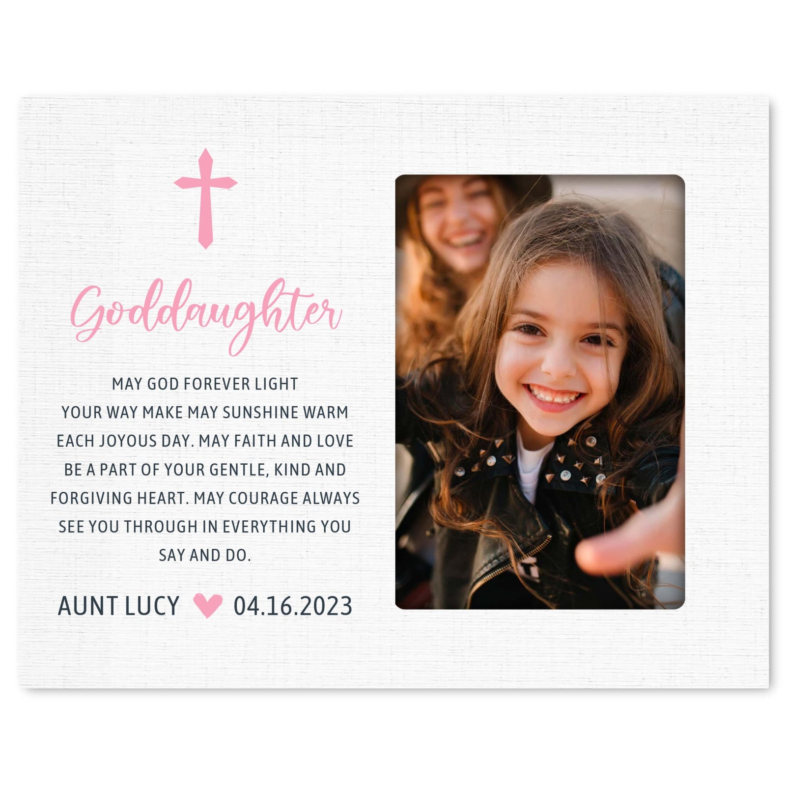 Personalized Goddaughter Wooden Picture Frame - LifeSong Milestones