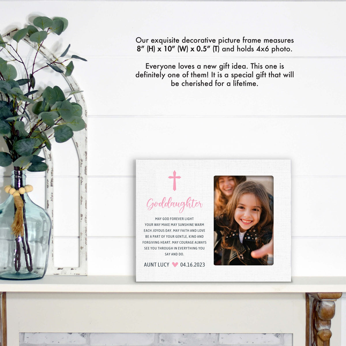 Personalized Goddaughter Wooden Picture Frame - LifeSong Milestones