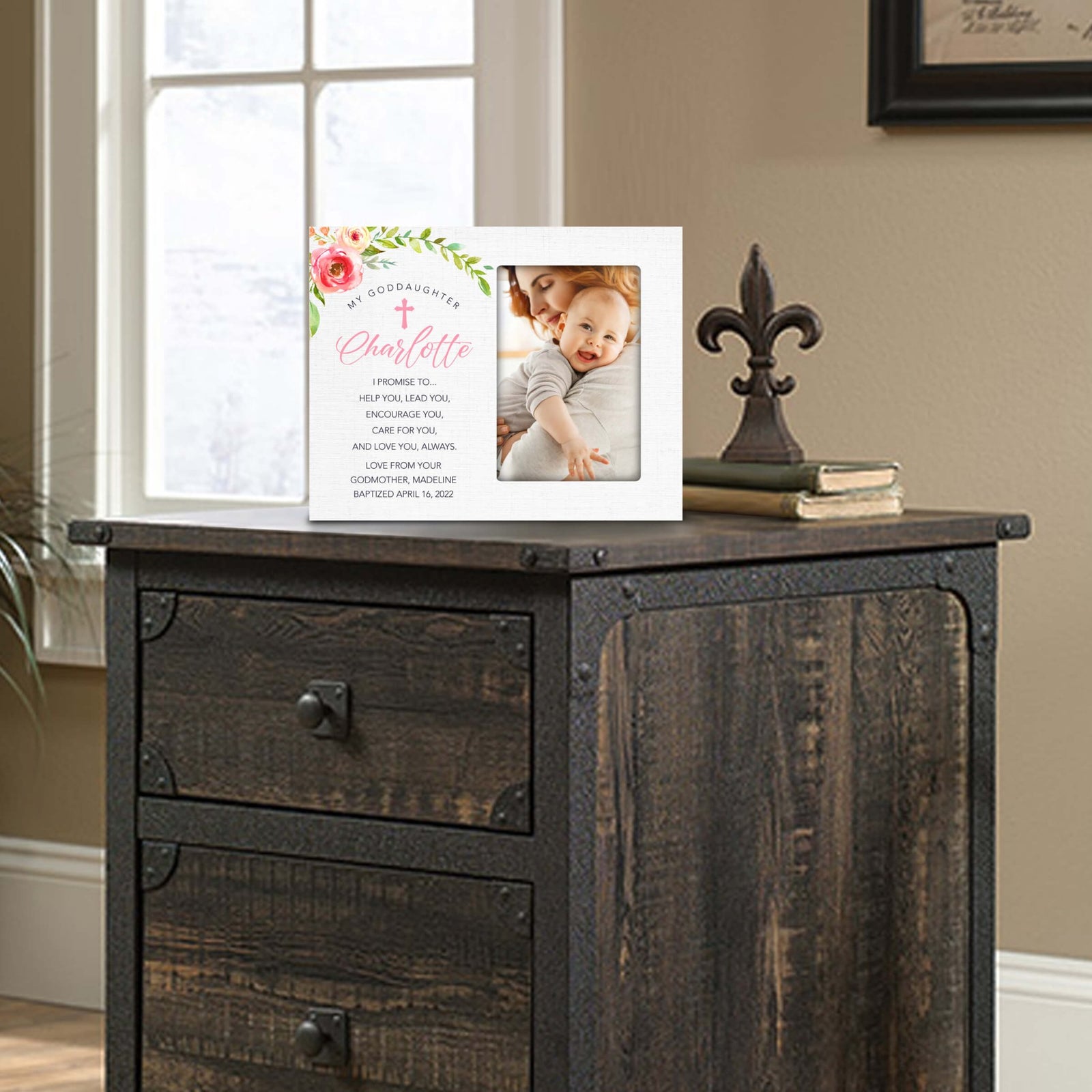 Personalized Goddaughter Wooden Picture Frame - LifeSong Milestones