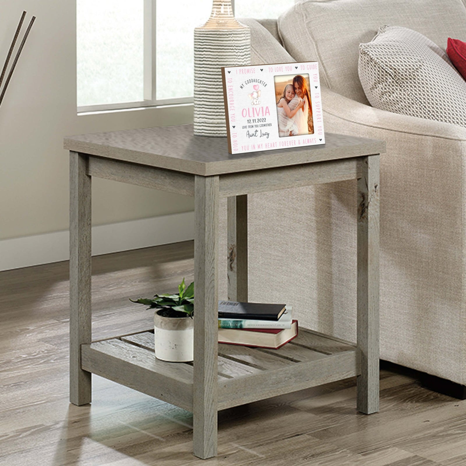 Personalized Goddaughter Wooden Picture Frame - LifeSong Milestones