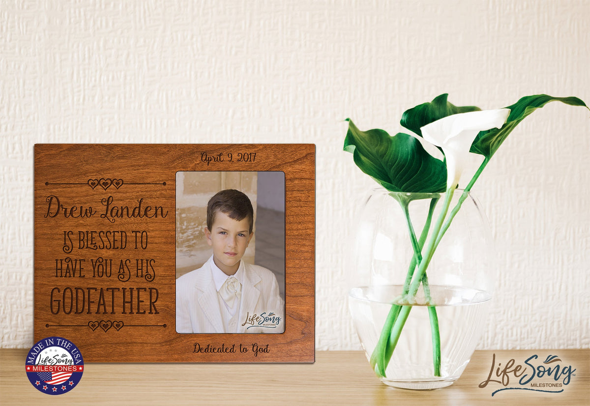 Personalized Godfather Gift Photo Frame - Blessed To Have You - LifeSong Milestones