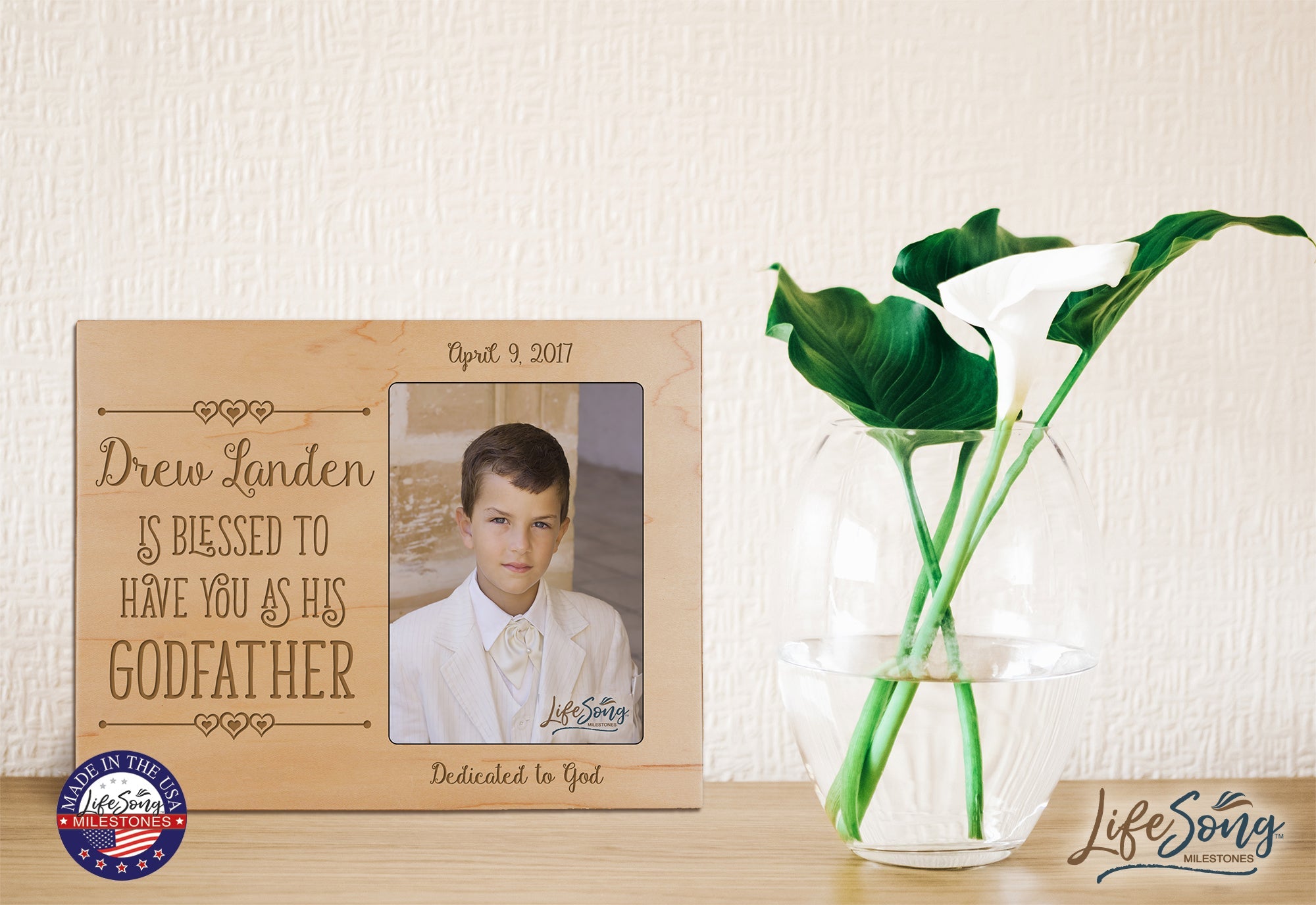 Personalized Godfather Gift Photo Frame - Blessed To Have You - LifeSong Milestones