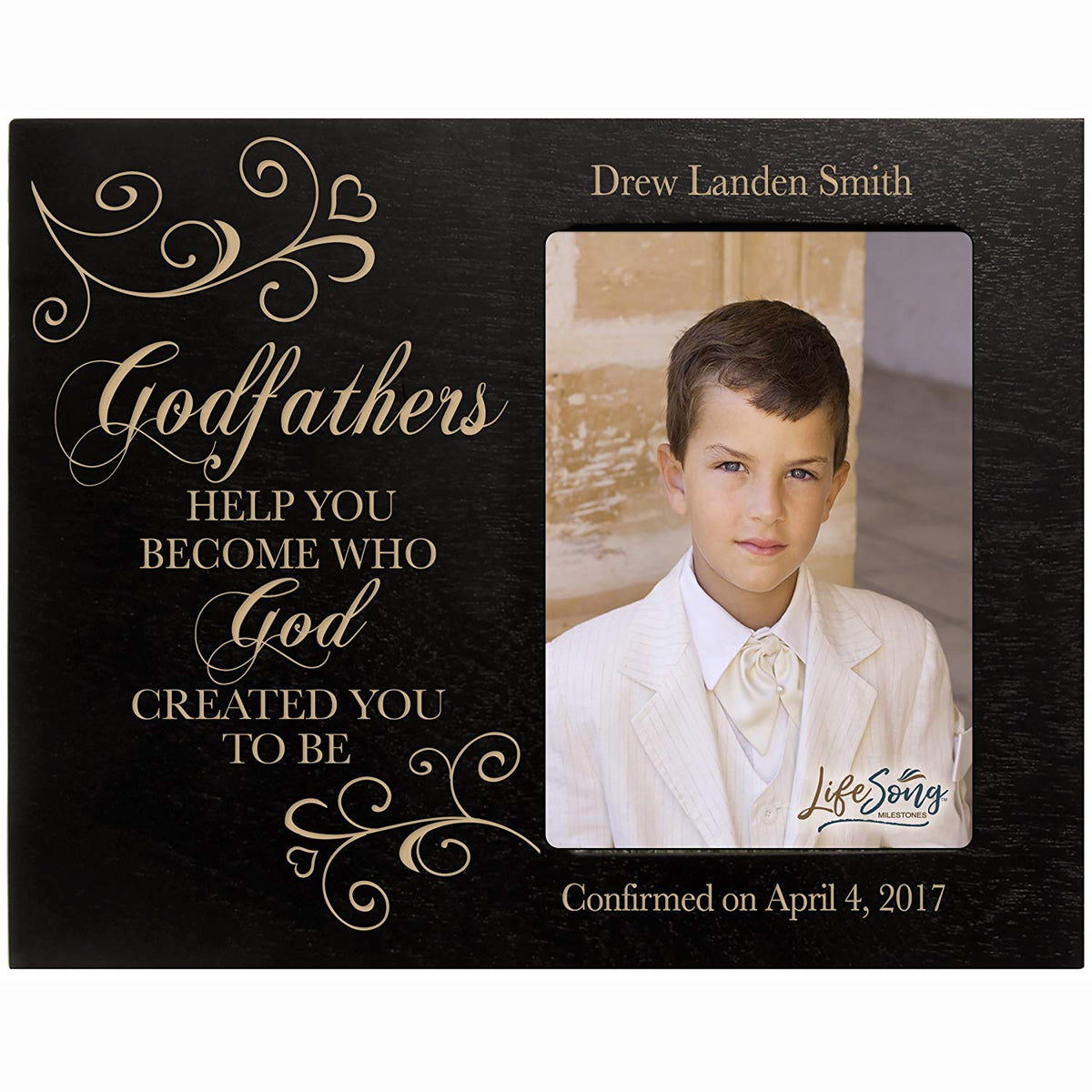 Personalized Godfather Gift Photo Frame - Help You Become - LifeSong Milestones