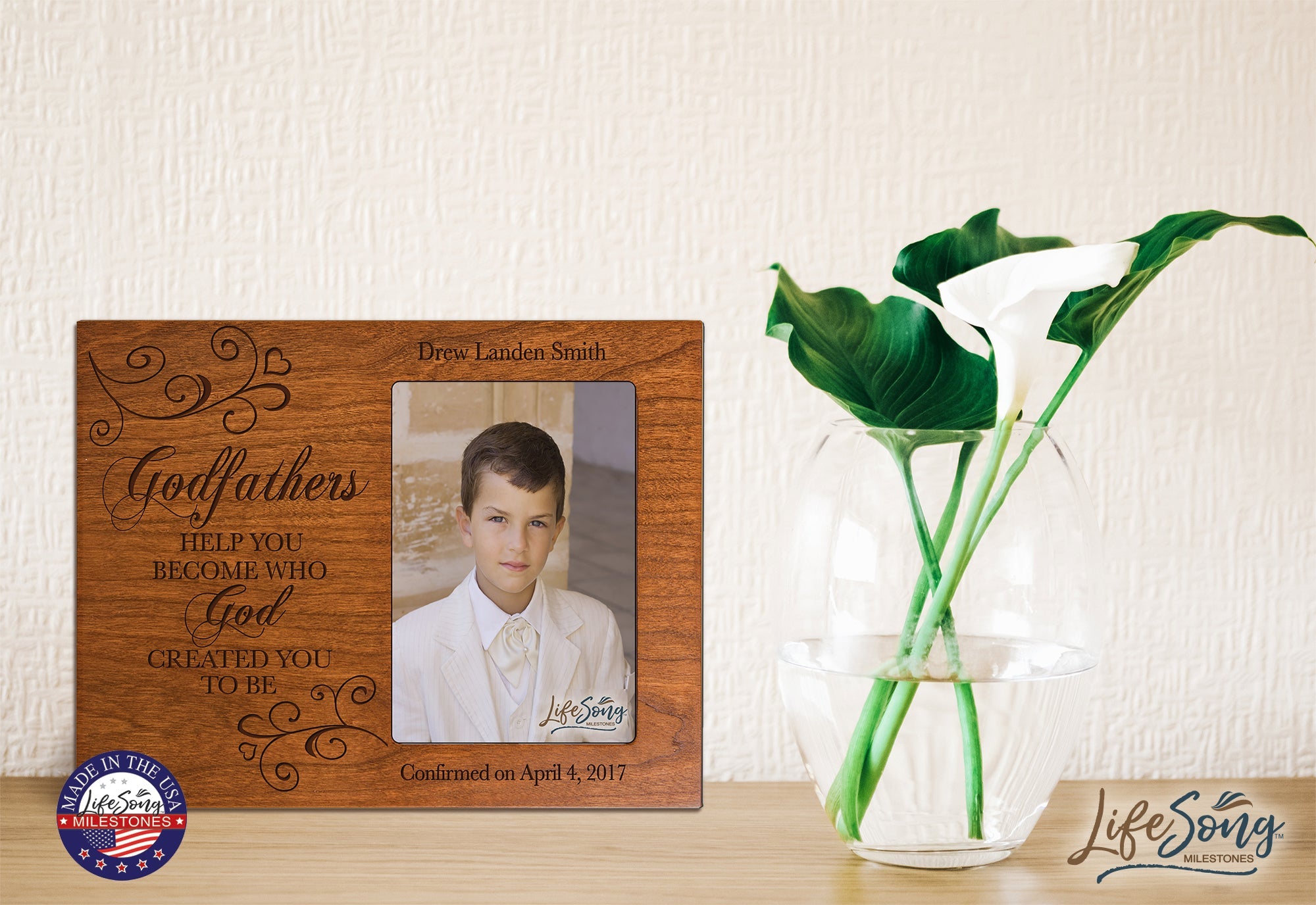 Personalized Godfather Gift Photo Frame - Help You Become - LifeSong Milestones