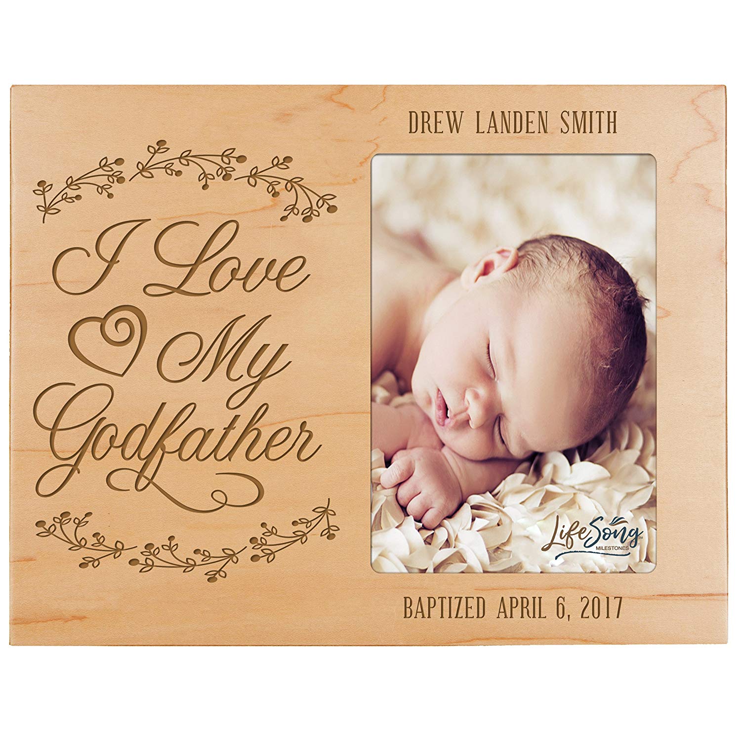 Personalized Godfather Gift Photo Frame - I Love My Godfather - LifeSong Milestones