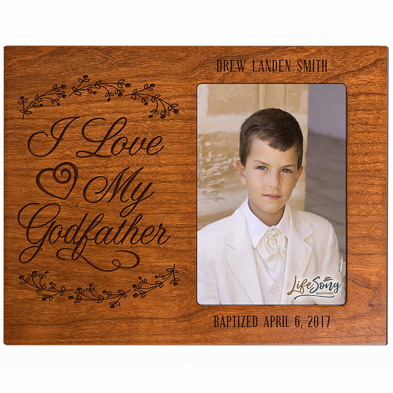 Personalized Godfather Gift Photo Frame - I Love My Godfather - LifeSong Milestones