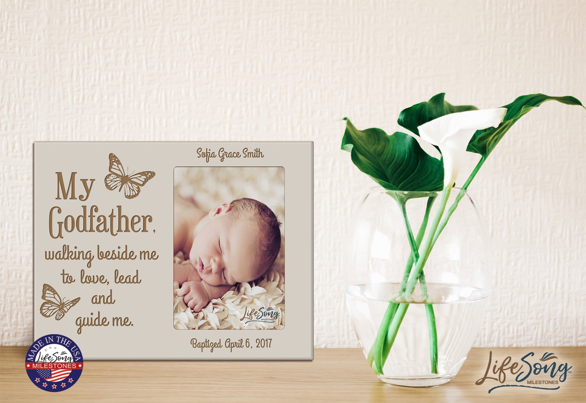 Personalized Godfather Gift Photo Frame - Walking Beside Me - LifeSong Milestones