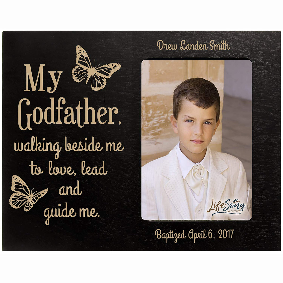 Personalized Godfather Gift Photo Frame - Walking Beside Me - LifeSong Milestones