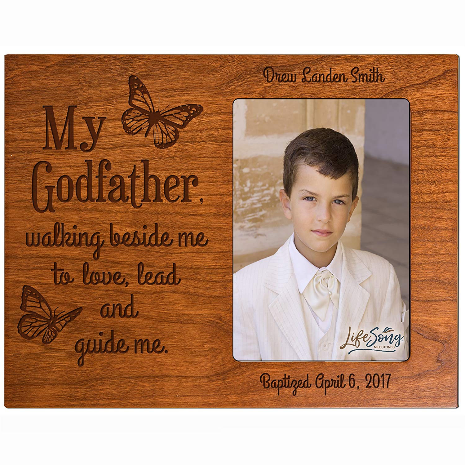 Personalized Godfather Gift Photo Frame - Walking Beside Me - LifeSong Milestones
