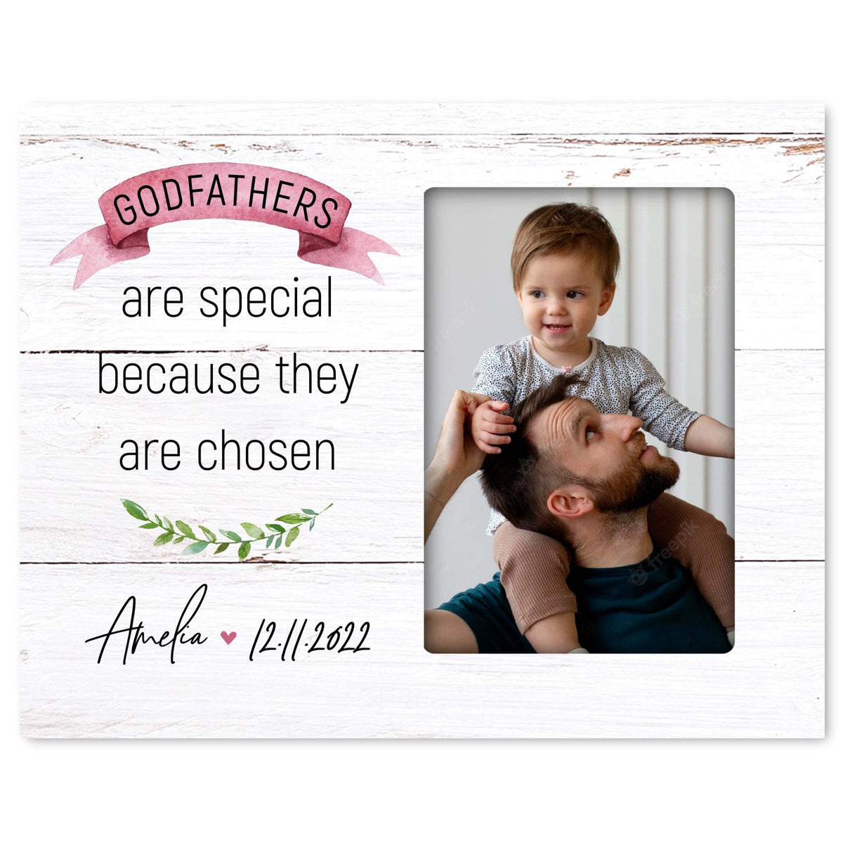 Personalized Godfather Wooden Picture Frame - LifeSong Milestones