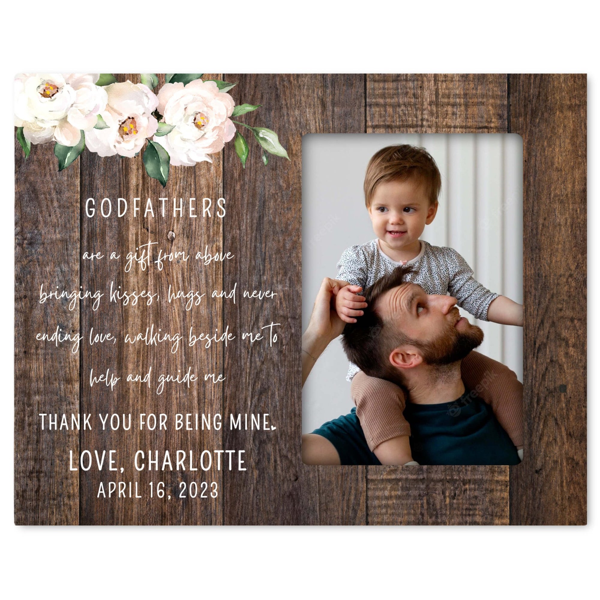 Personalized Godfather Wooden Picture Frame - LifeSong Milestones