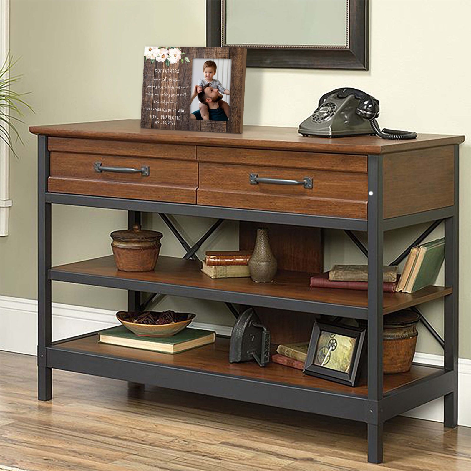 Personalized Godfather Wooden Picture Frame - LifeSong Milestones