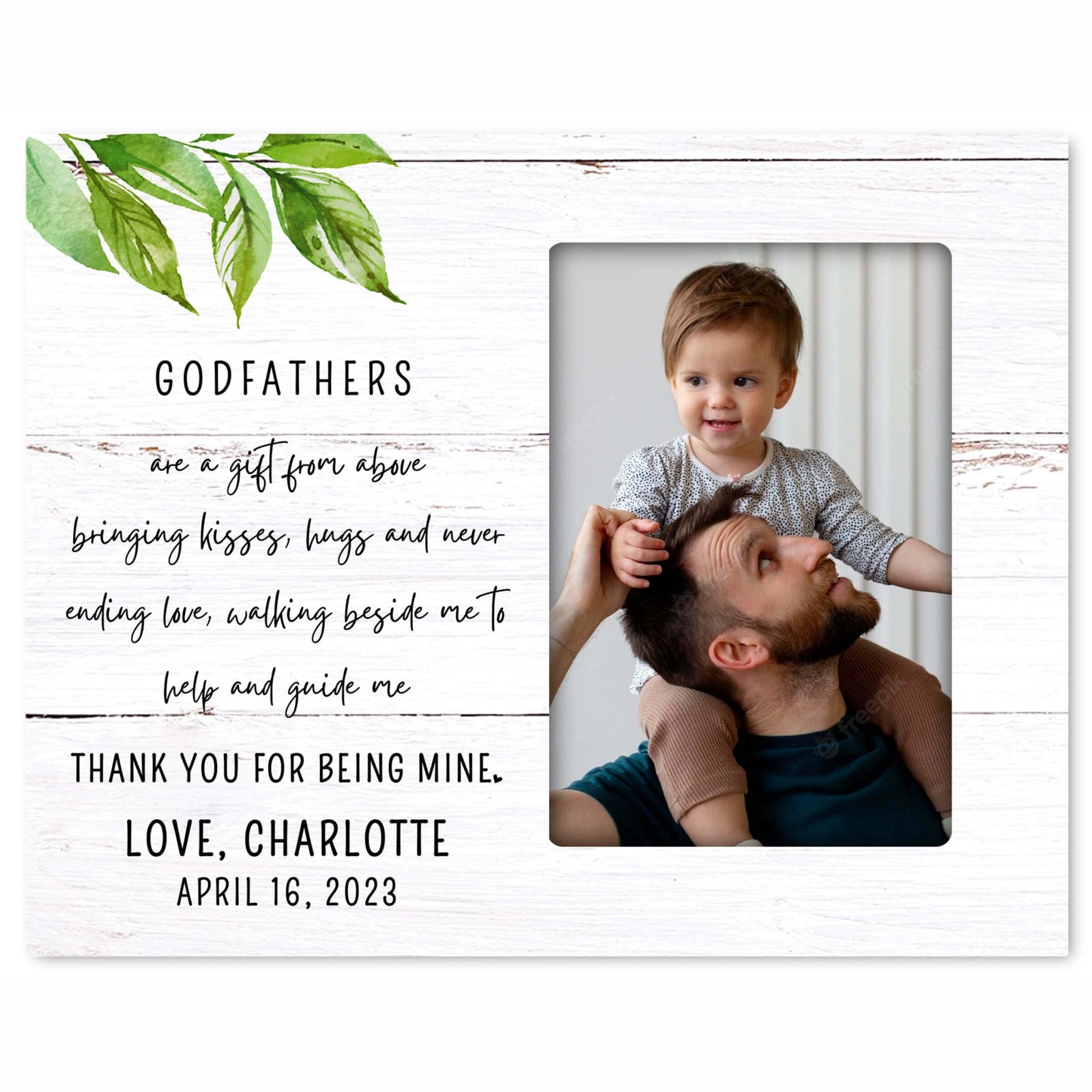 Personalized Godfather Wooden Picture Frame - LifeSong Milestones