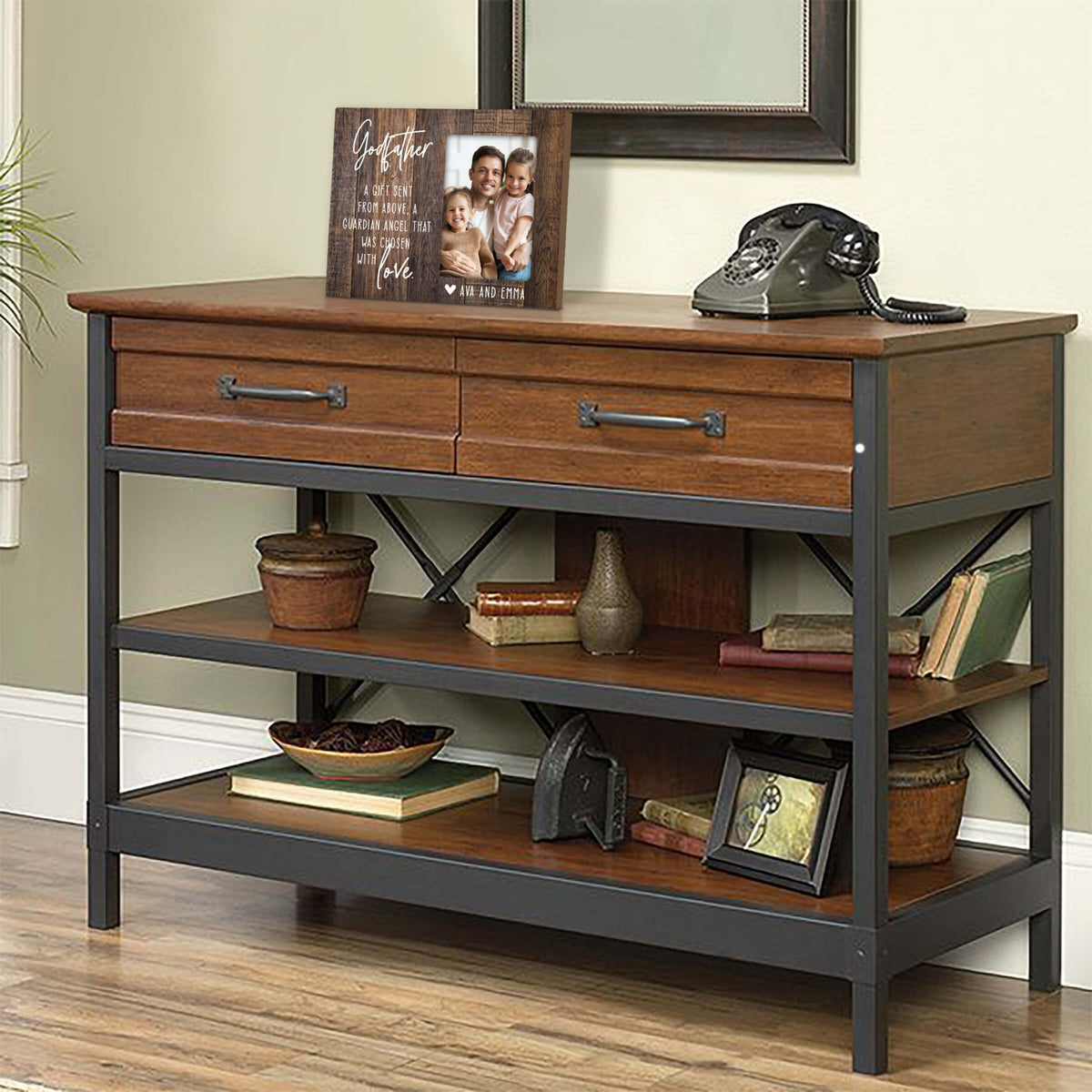 Personalized Godfather Wooden Picture Frame - LifeSong Milestones