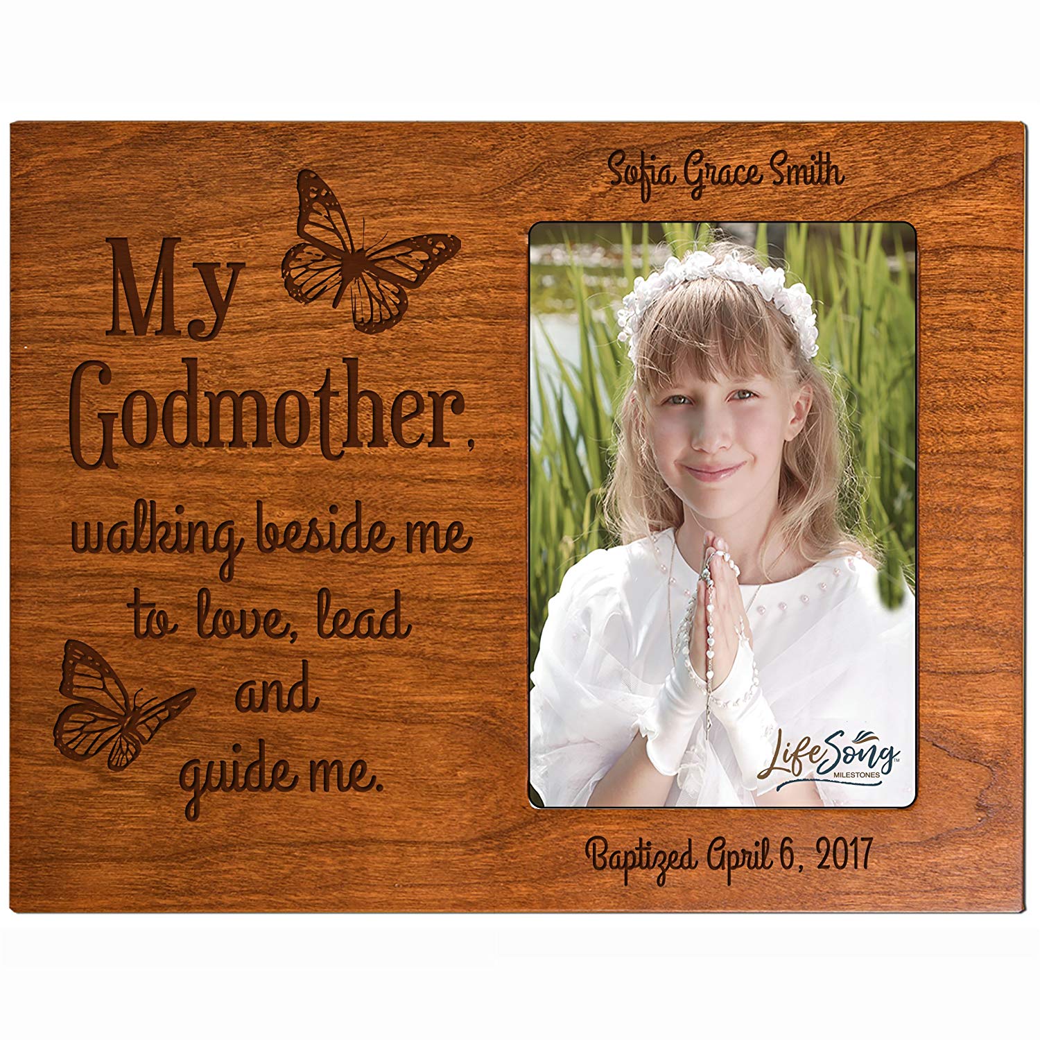 Personalized Godmother Gift Photo Frame - Walking Beside Me - LifeSong Milestones