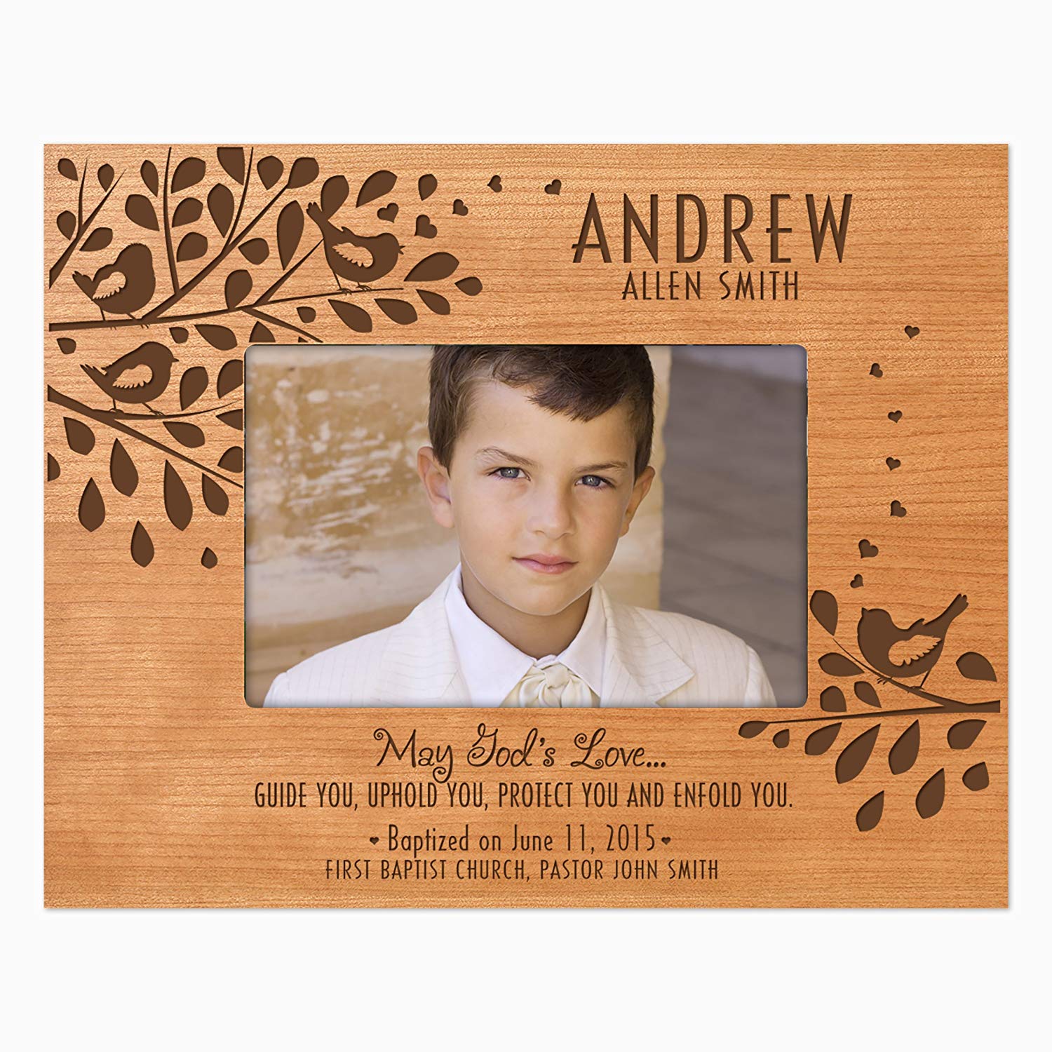 Personalized Godparent Picture Frame Gift "Guide Uphold Protect" - LifeSong Milestones