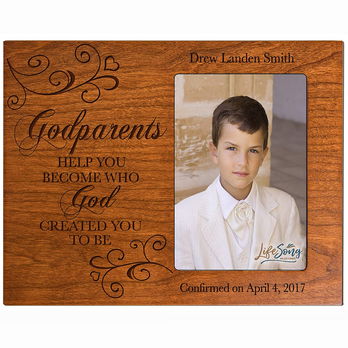 Personalized Godparents Gift Photo Frame - Help You Become - LifeSong Milestones
