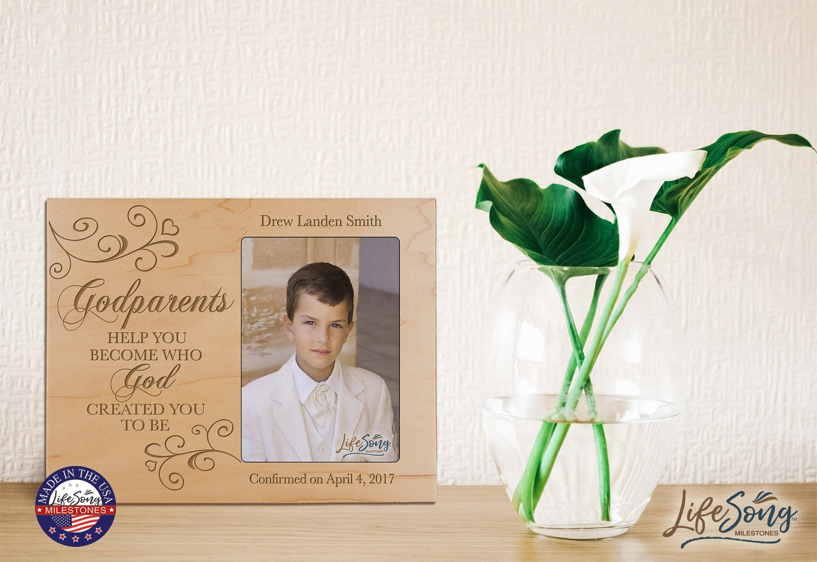 Personalized Godparents Gift Photo Frame - Help You Become - LifeSong Milestones