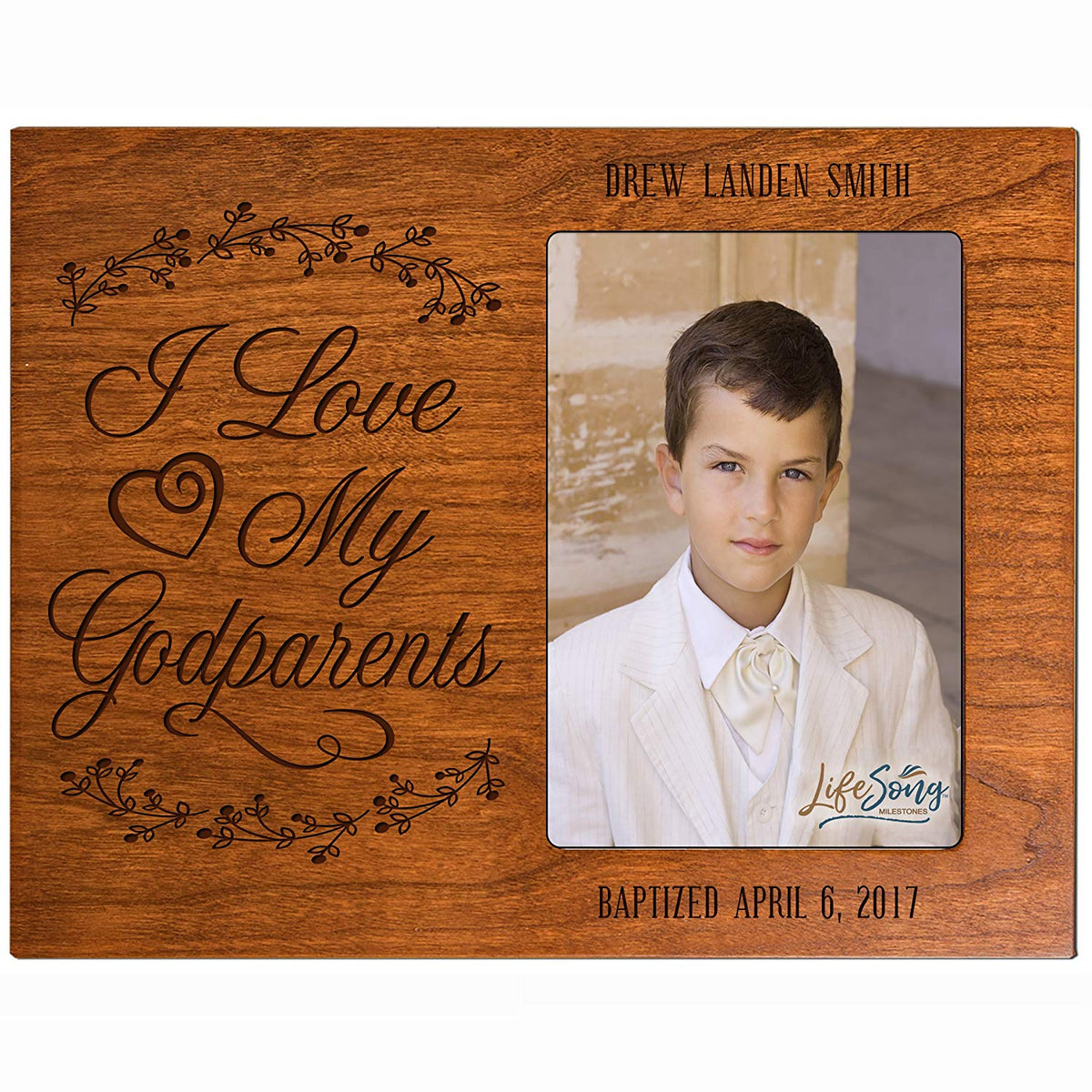 Personalized Godparents Gift Photo Frame - I Love My Grandparents - LifeSong Milestones