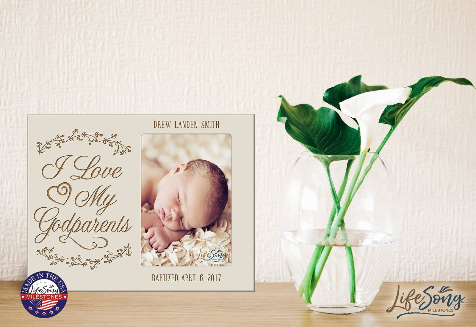 Personalized Godparents Gift Photo Frame - I Love My Grandparents - LifeSong Milestones