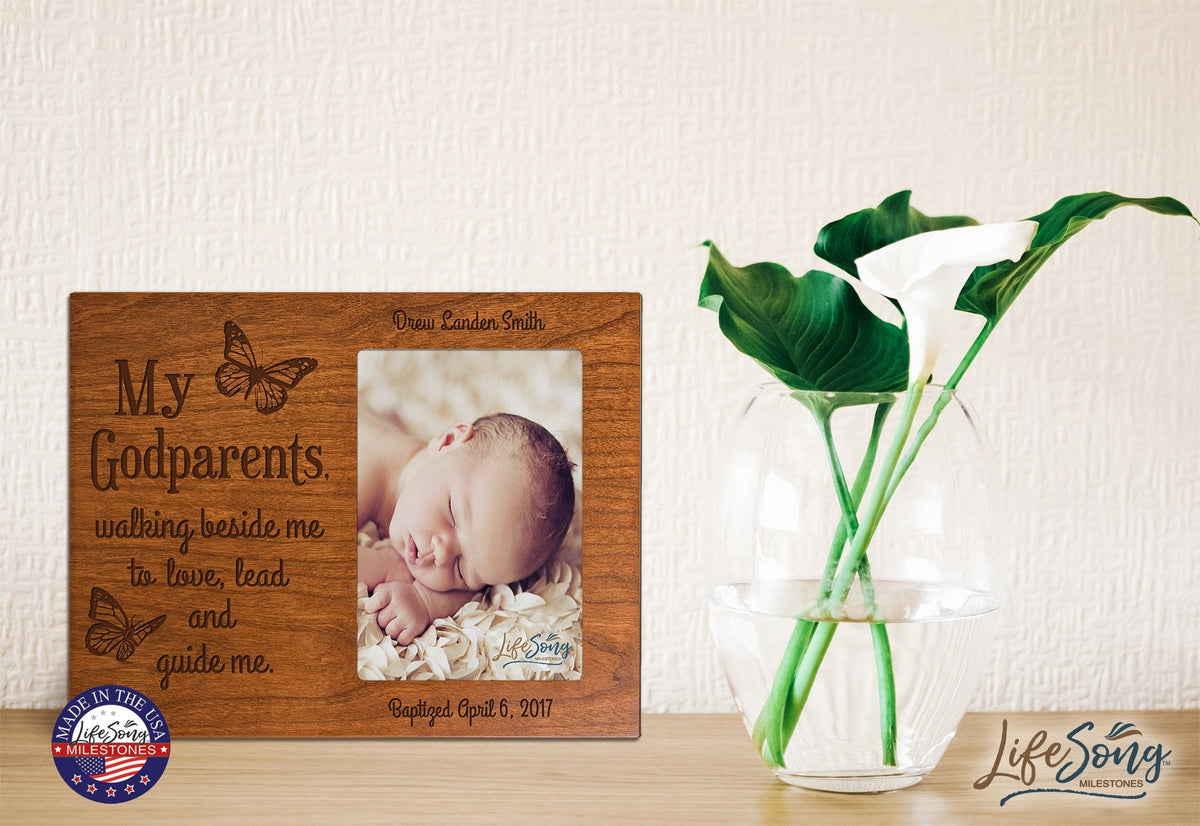 Personalized Godparents Gift Photo Frame - Walking Beside Me - LifeSong Milestones