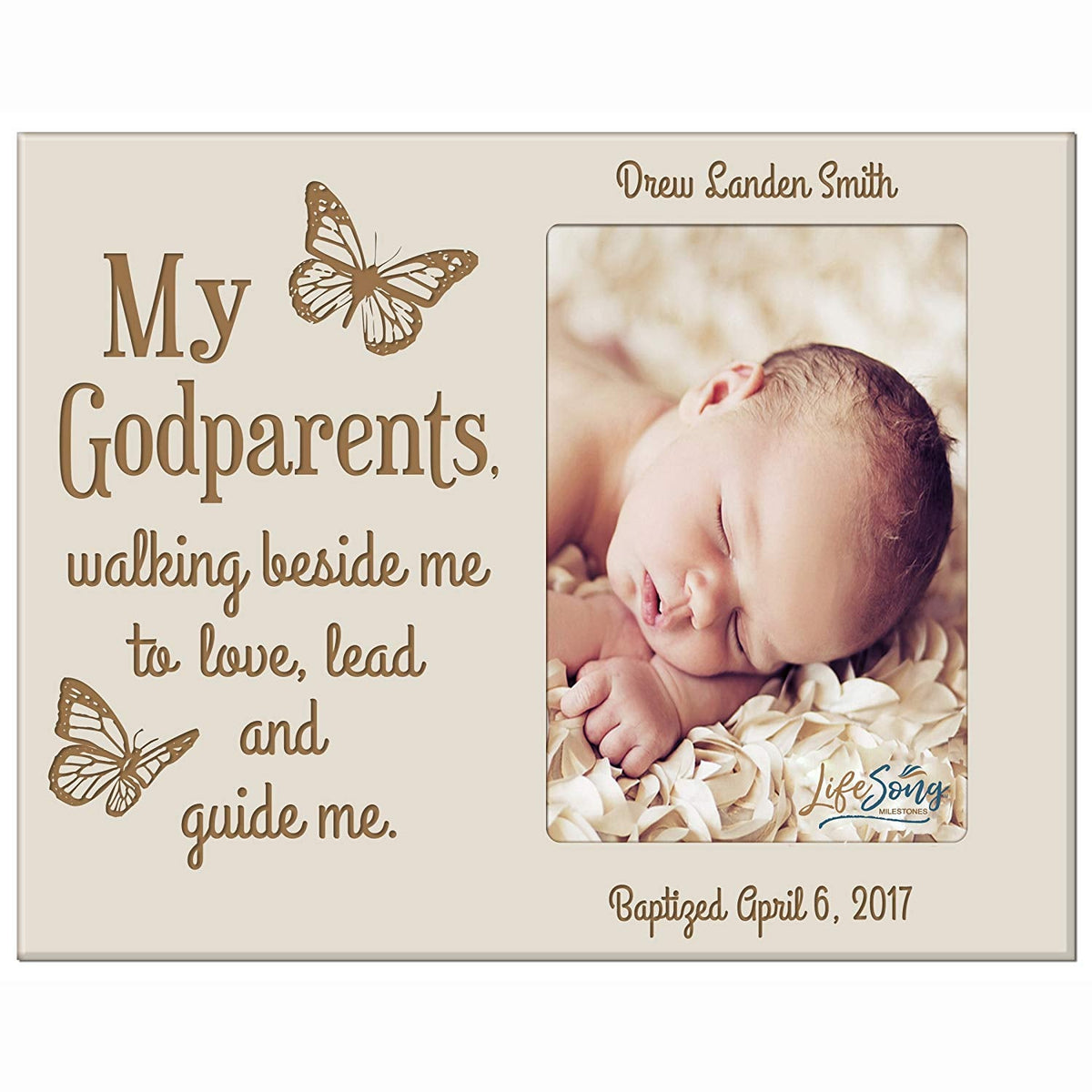 Personalized Godparents Gift Photo Frame - Walking Beside Me - LifeSong Milestones