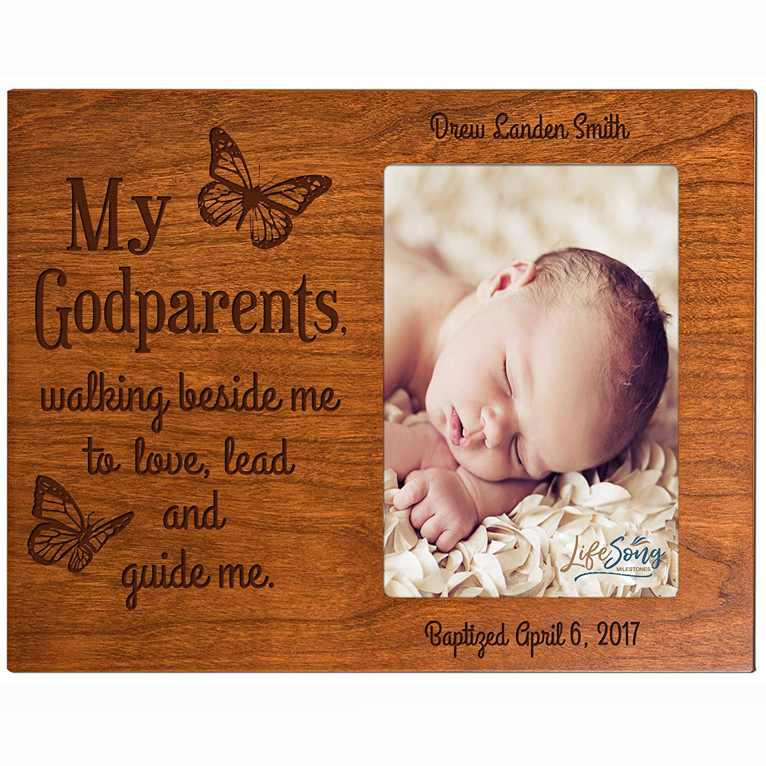 Personalized Godparents Gift Photo Frame - Walking Beside Me - LifeSong Milestones