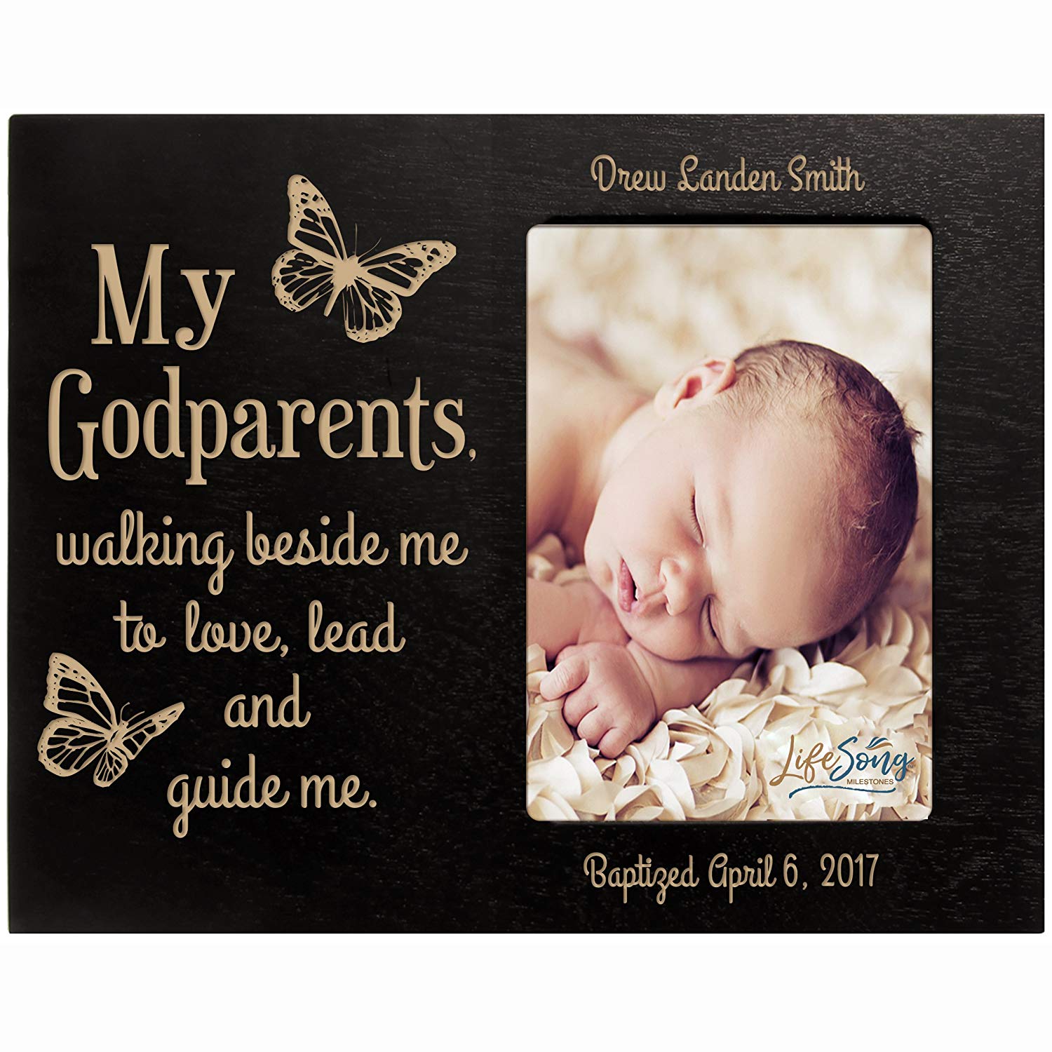 Personalized Godparents Gift Photo Frame - Walking Beside Me - LifeSong Milestones