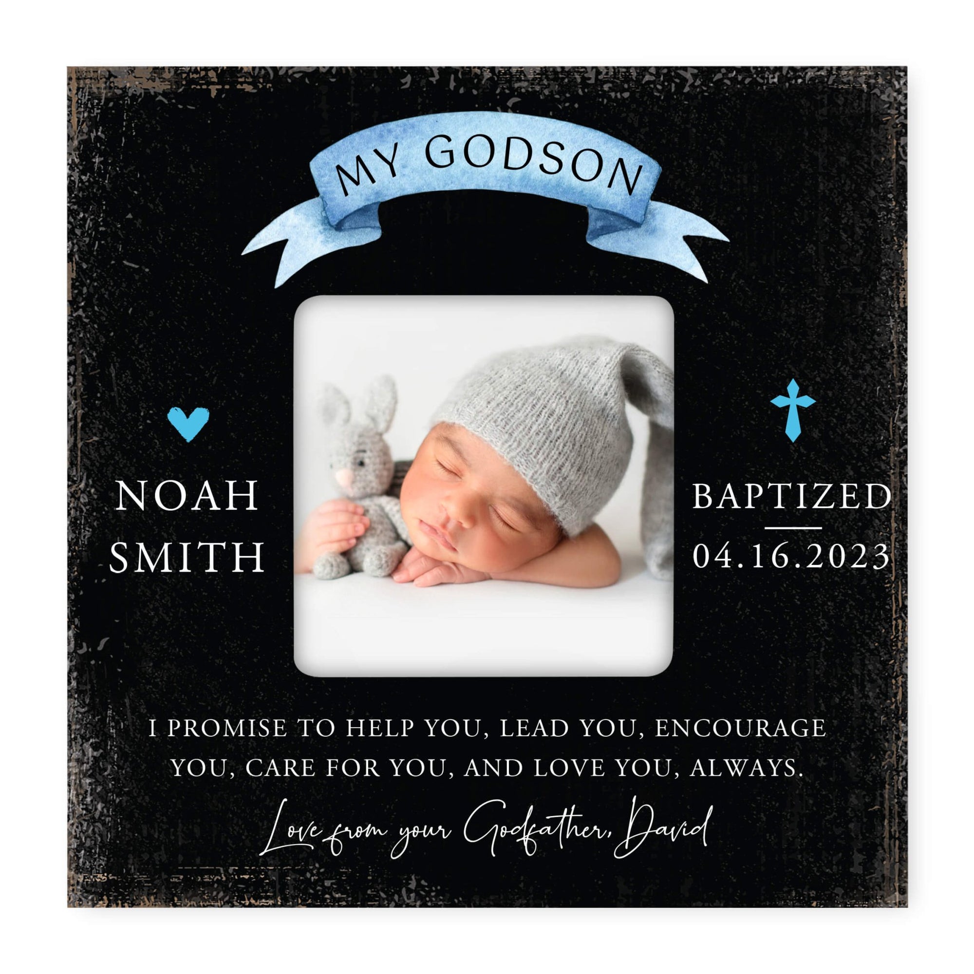 Personalized Godson Photo Frame - May God Bless You - LifeSong Milestones