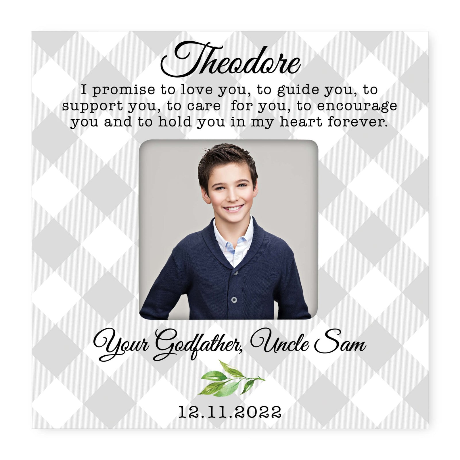 Personalized Godson Photo Frame - May God Bless You - LifeSong Milestones