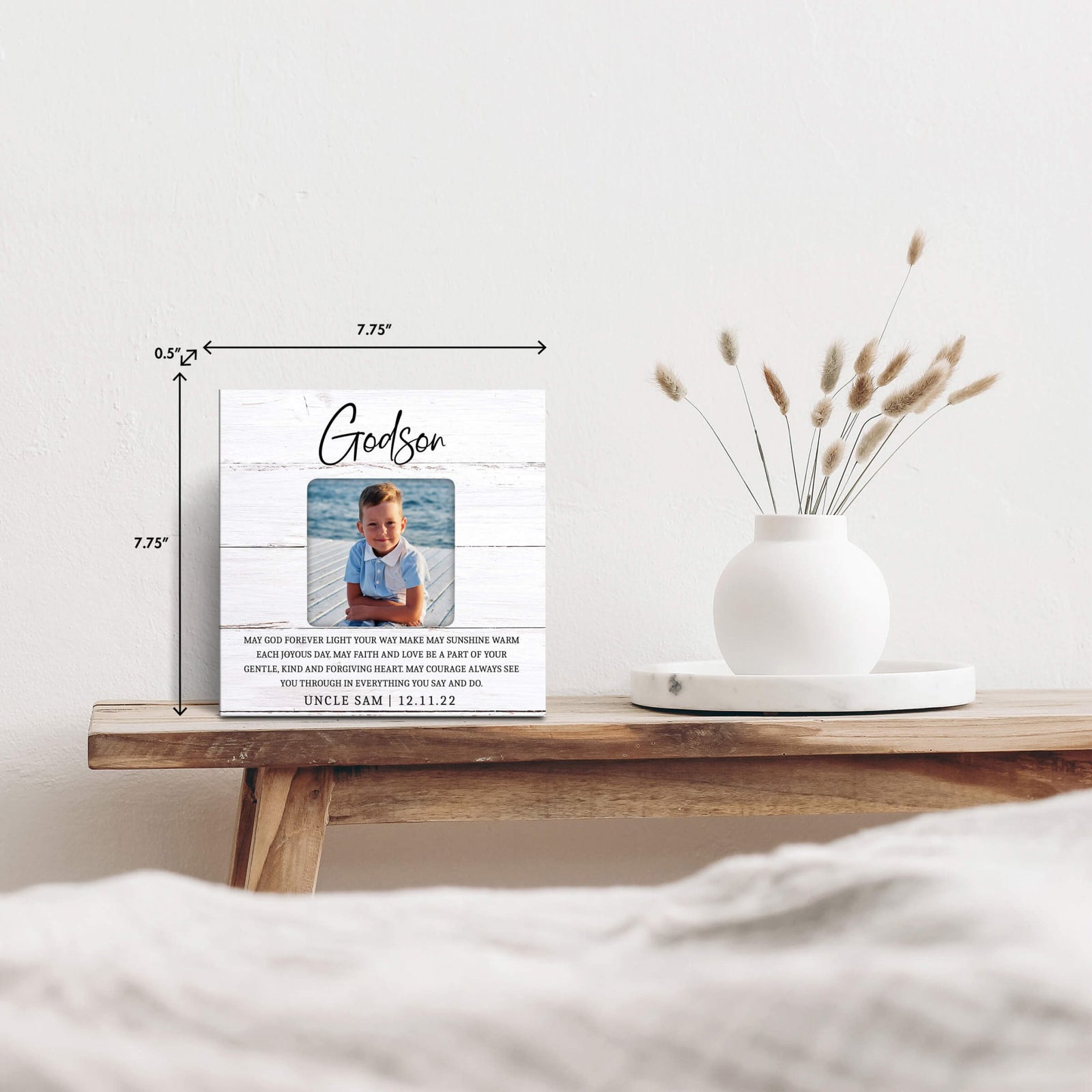 Personalized Godson Photo Frame - May God Bless You - LifeSong Milestones