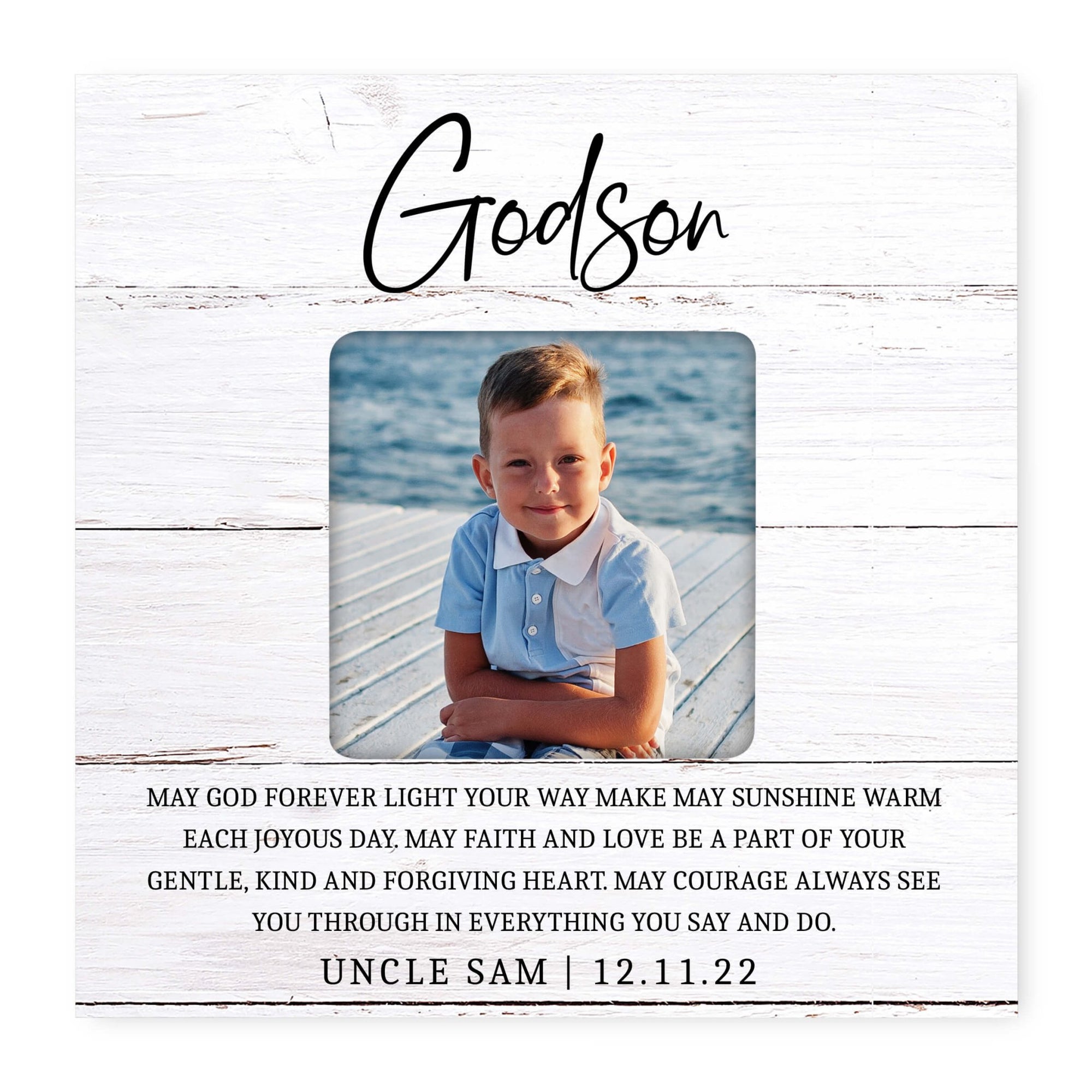 Personalized Godson Photo Frame - May God Bless You - LifeSong Milestones